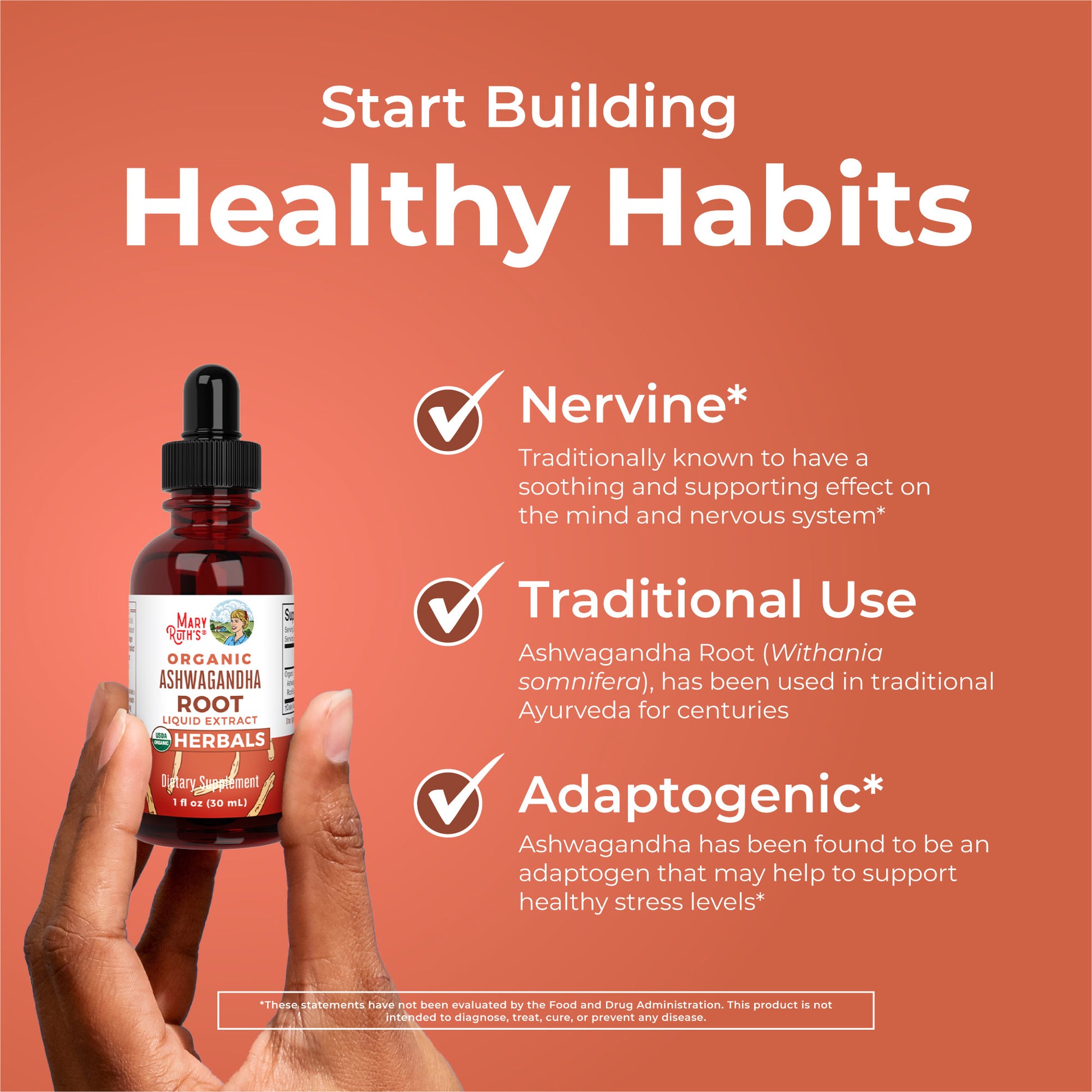 Organic Ashwagandha Root Liquid Drops Healthy Habits