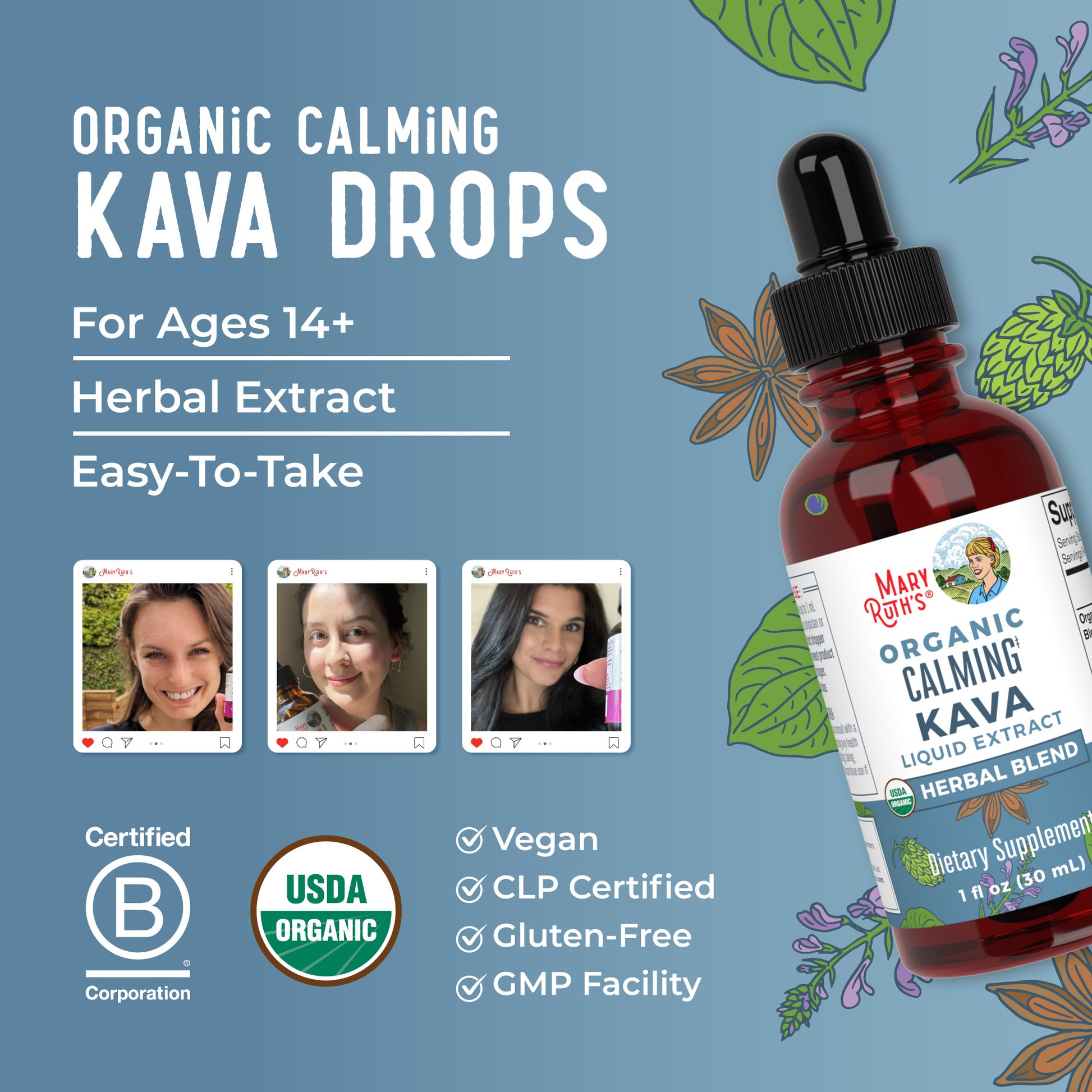 Organic Calming Kava Liquid Drops 8