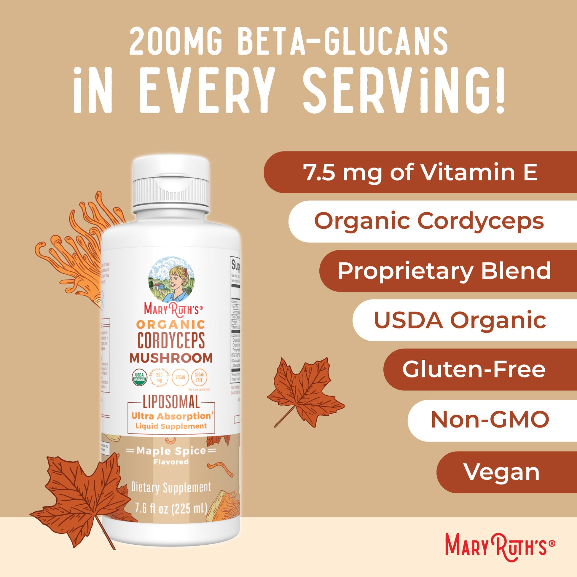 Organic Cordyceps Mushroom Liposomal Ingredients