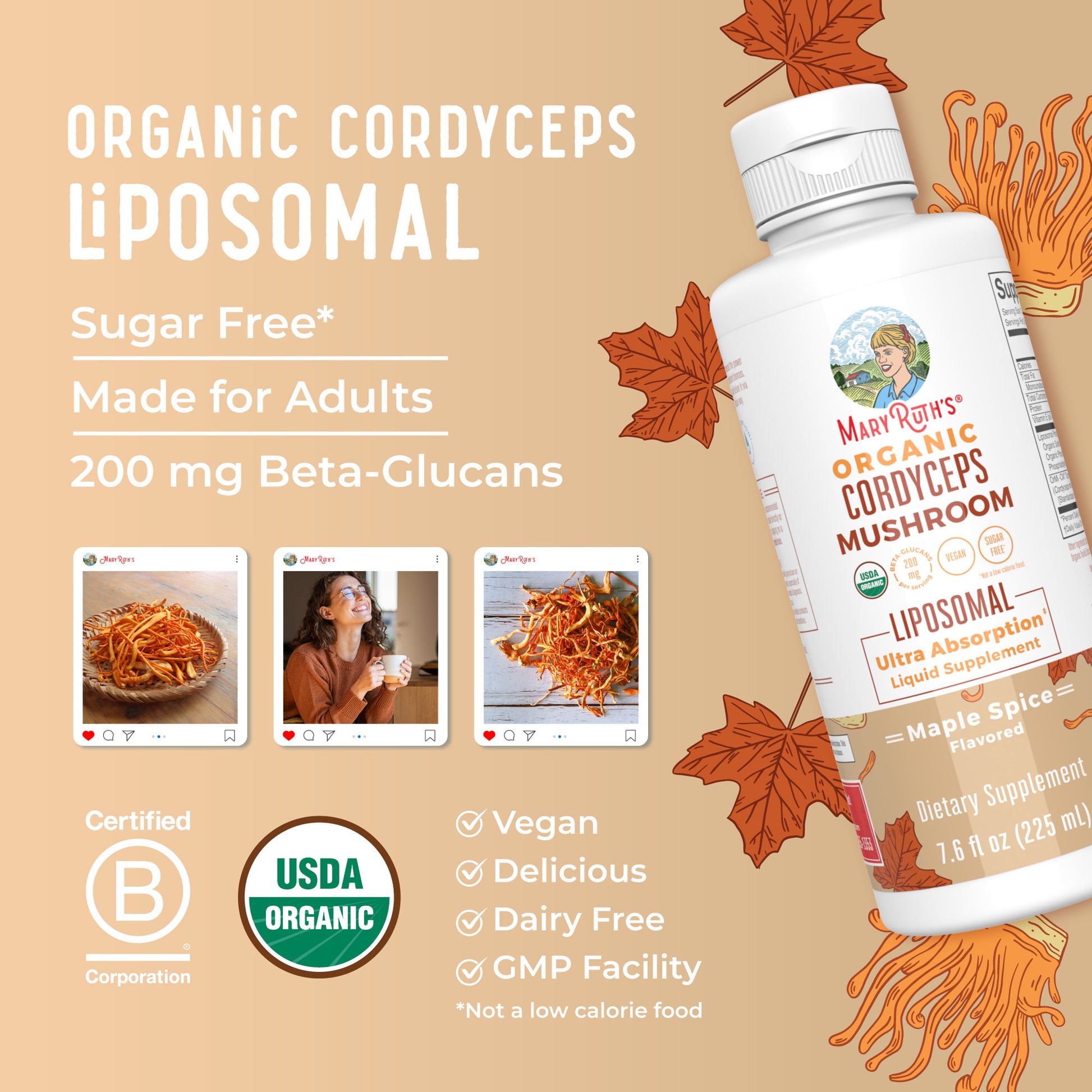 Organic Cordyceps Mushroom Liposomal 8