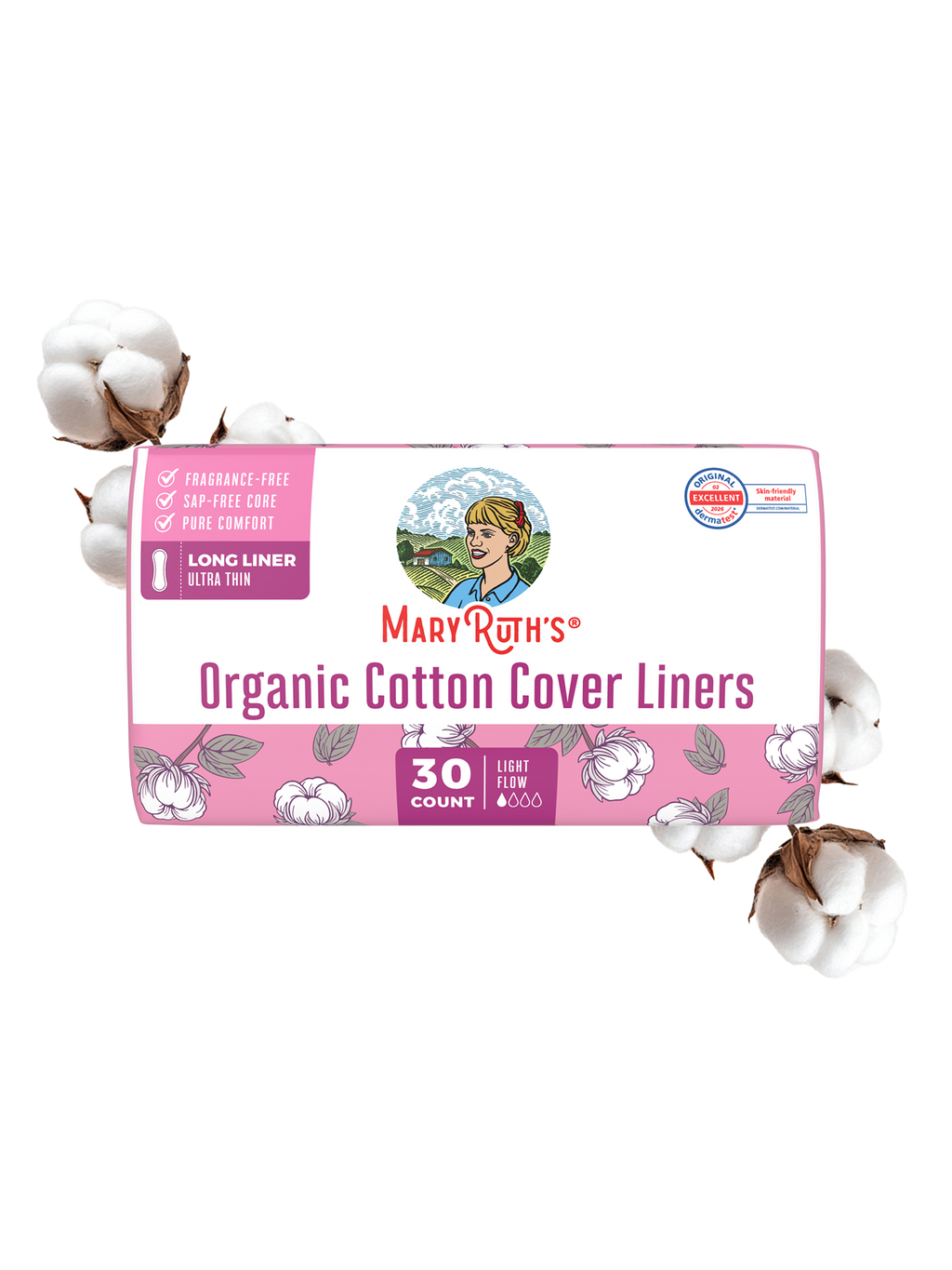 Organic Cotton Cover Liners Ultra-Light Flow 30ct