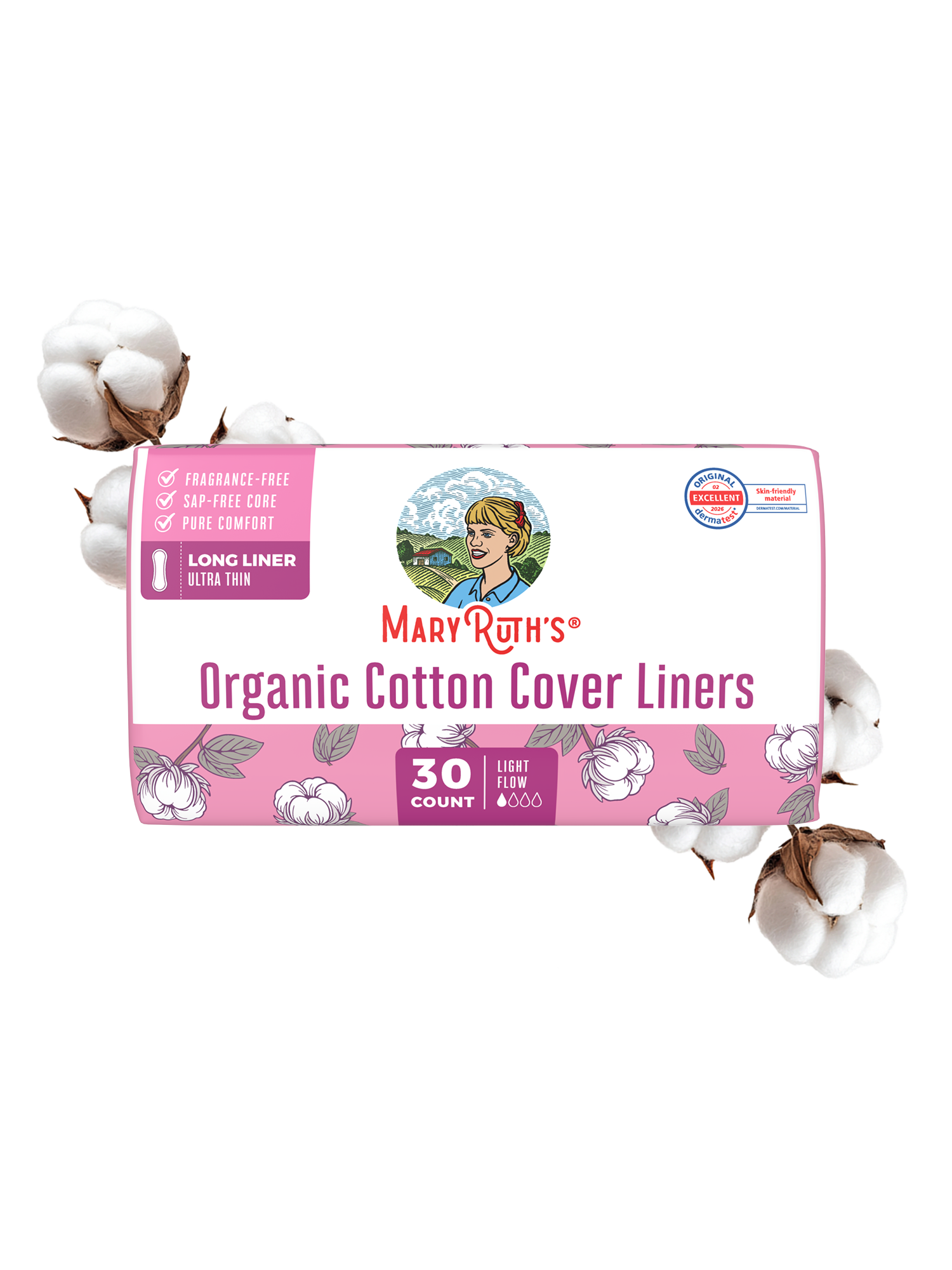 Organic Cotton Cover Liners Ultra-Light Flow 30ct