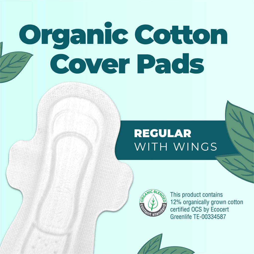 Organic Cotton Cover Pads Regular Flow 22ct Regular With Wings Benefits