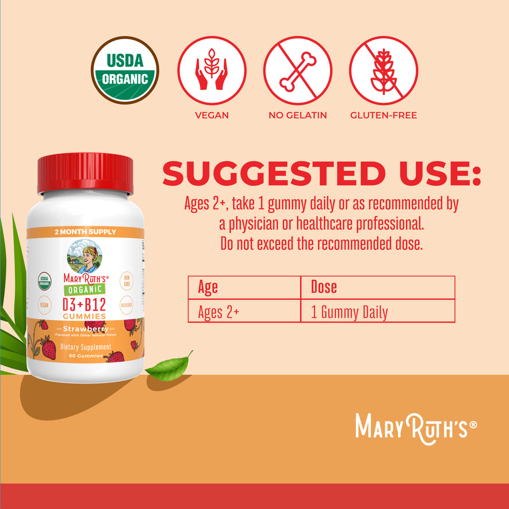 Organic D3 + B12 Gummies Suggested Use
