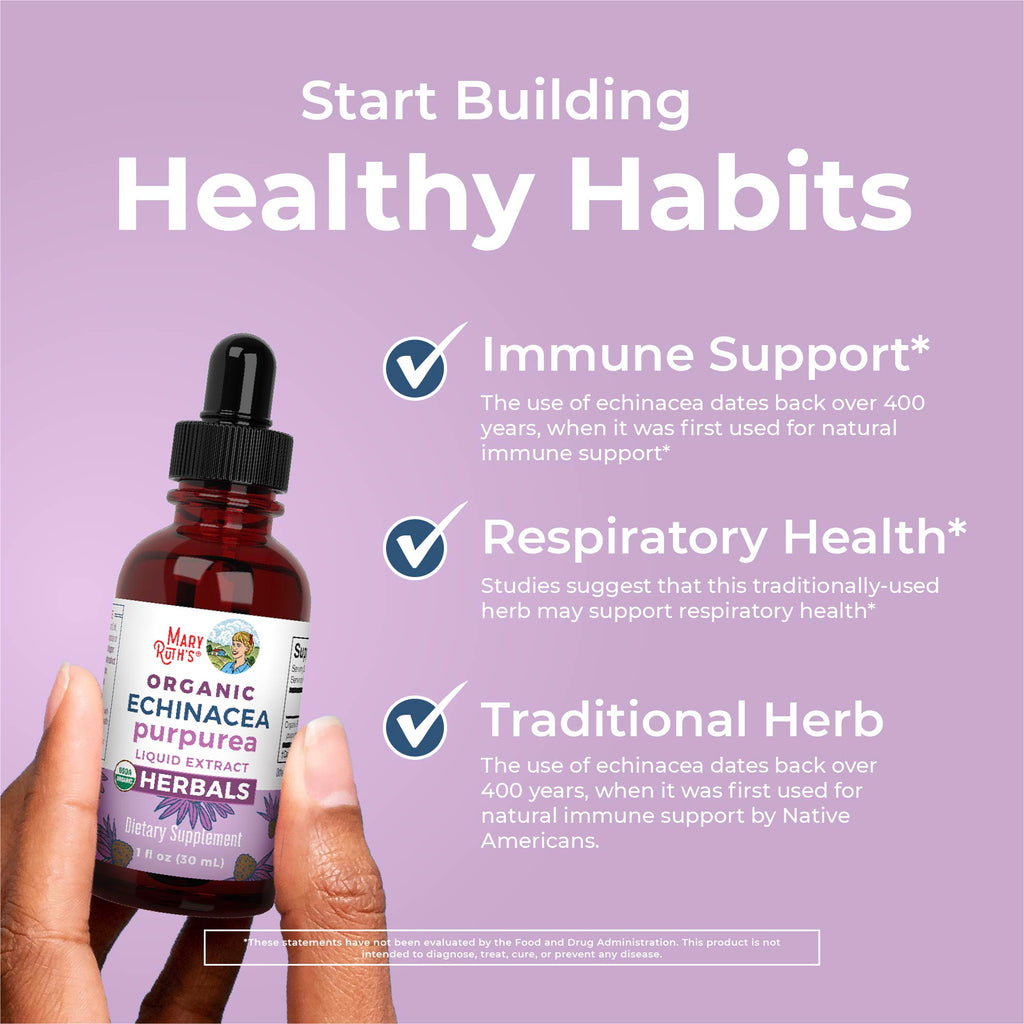 Organic Echinacea Purpurea Herbal Liquid Drops Healthy Habits