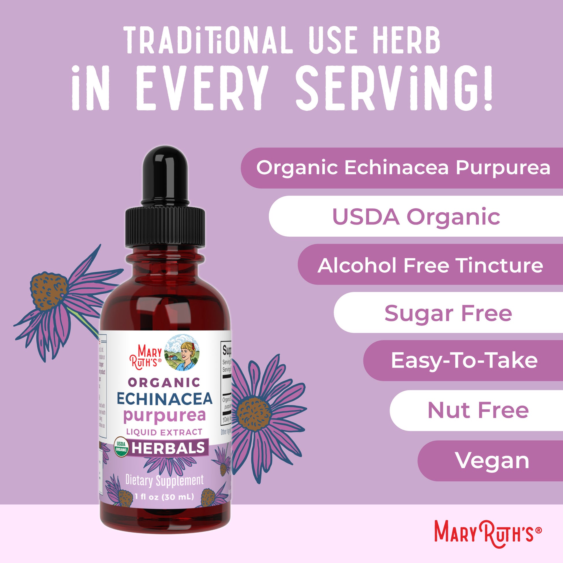 Organic Echinacea Purpurea Herbal Liquid Drops Ingredients