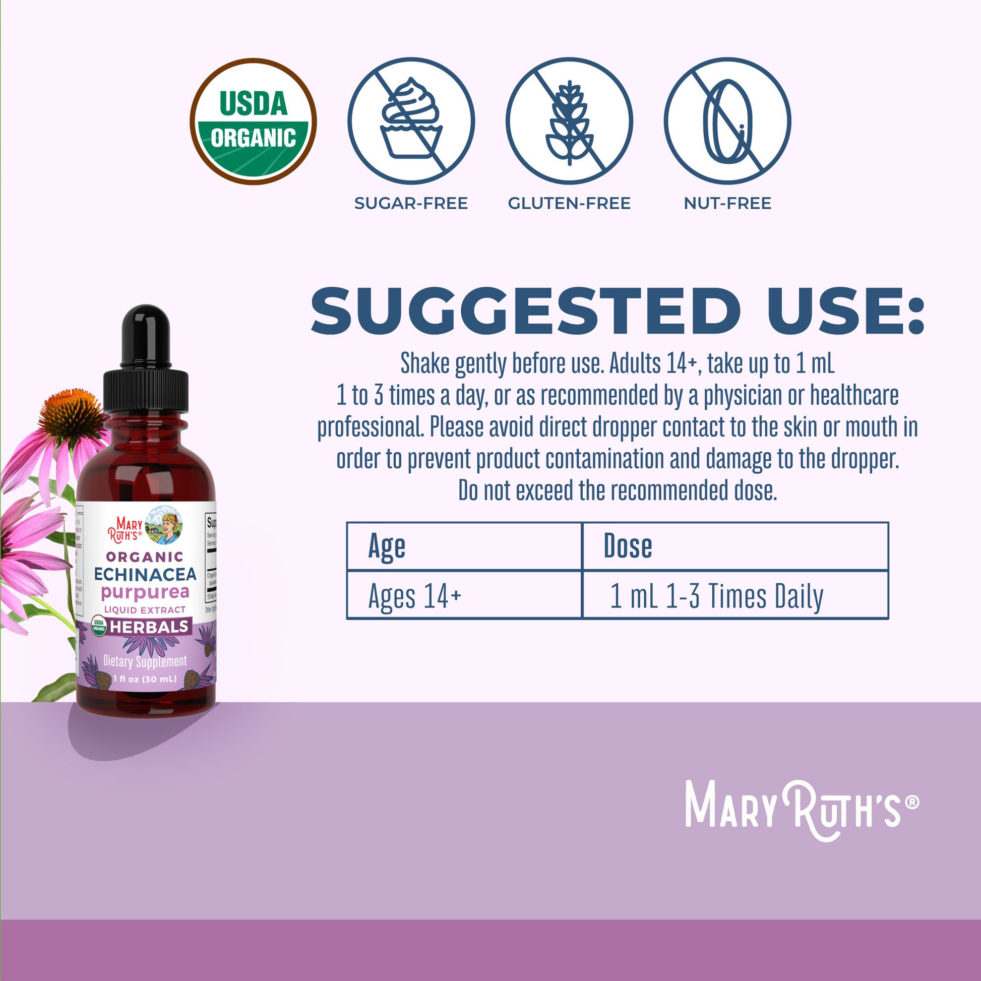 Organic Echinacea Purpurea Herbal Liquid Drops