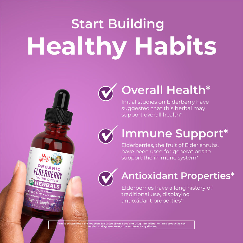 Organic Elderberry Liquid Drops Healthy Habits