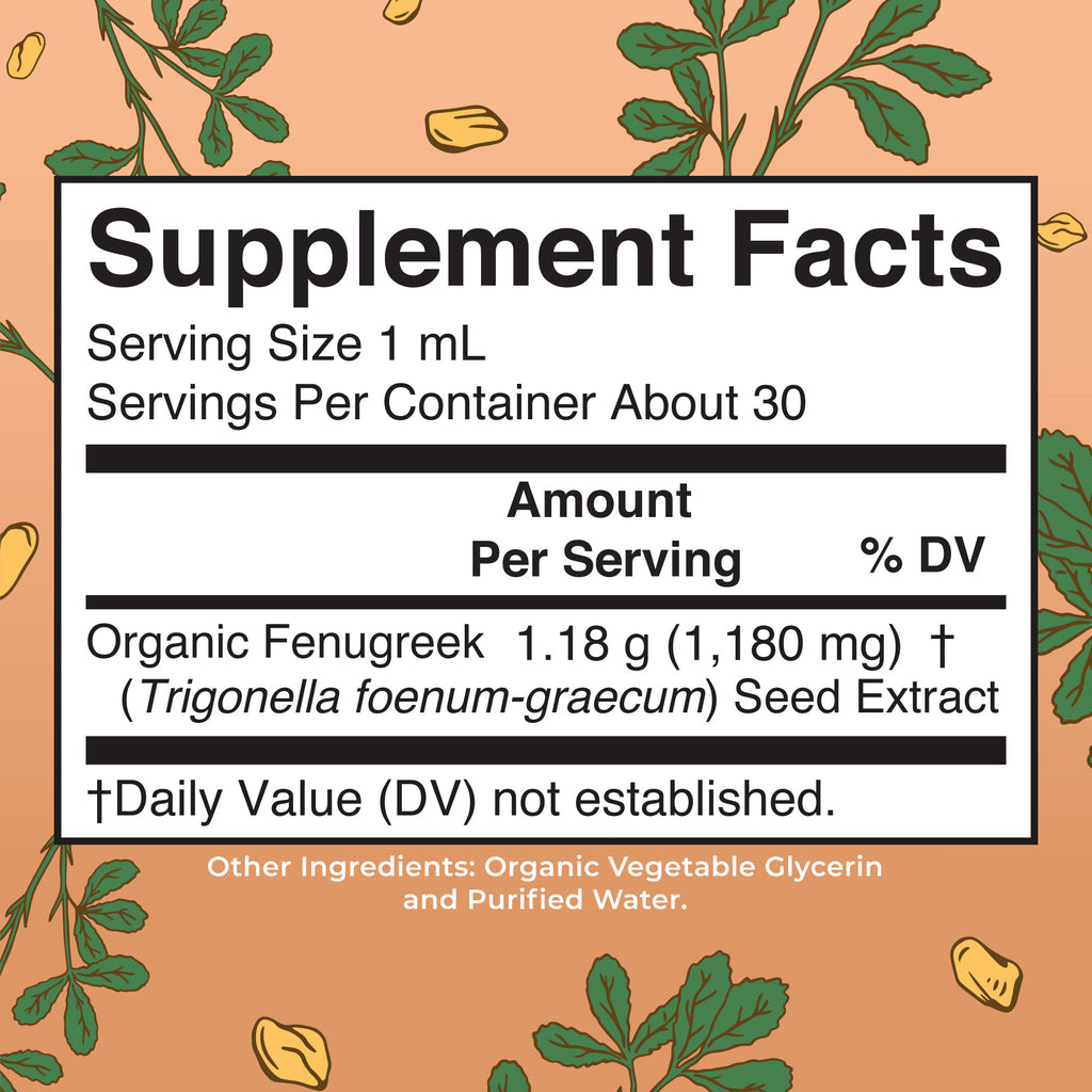 Organic Fenugreek Seed Liquid Extract Supplement Facts