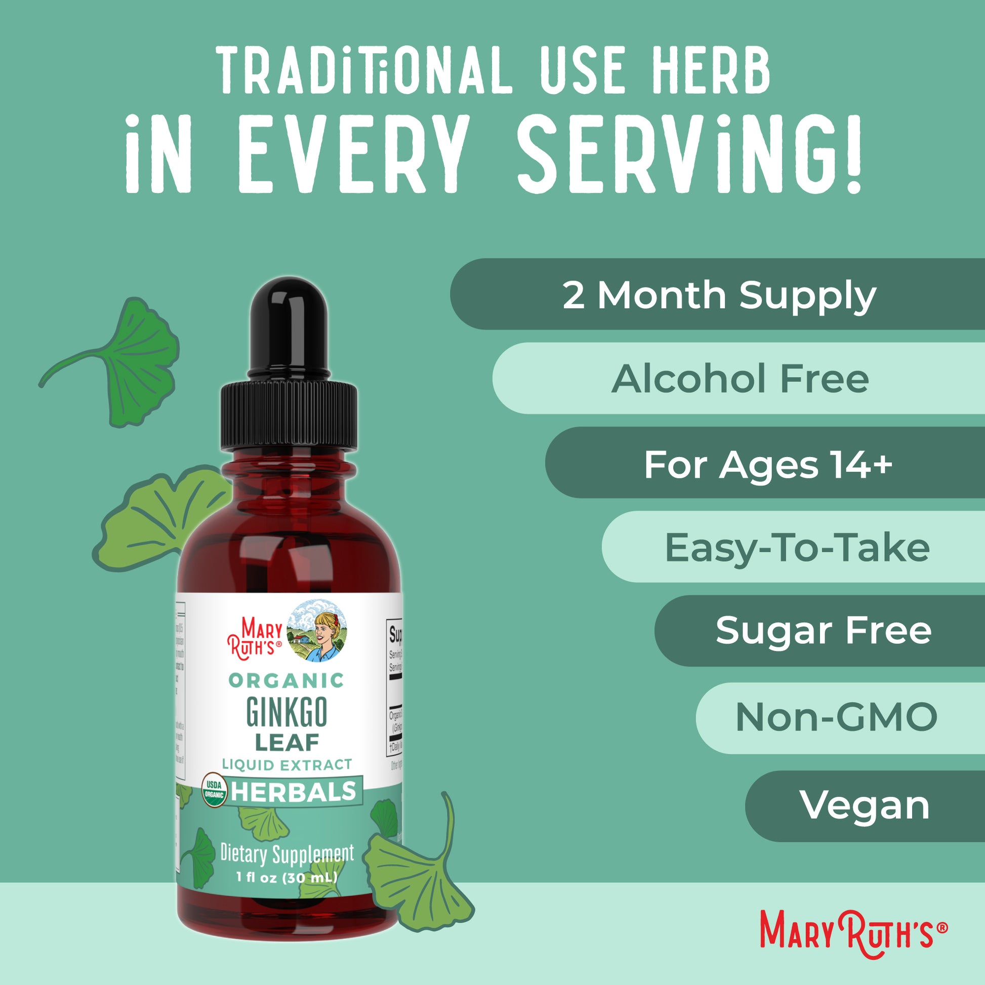 Organic Ginkgo Leaf Liquid Drops Ingredients