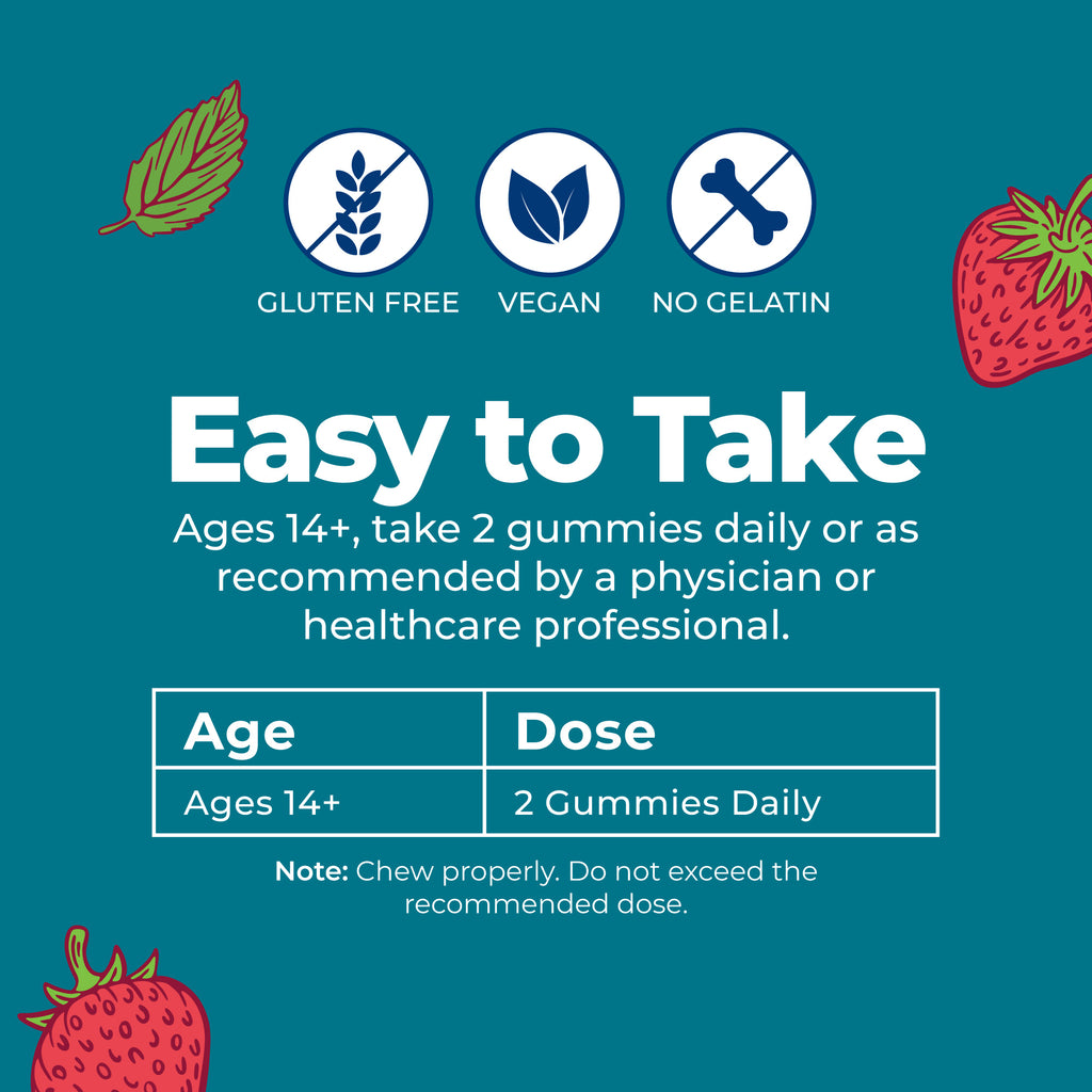 Organic Hair Skin Nails Gummies Strawberry 60ct Easy To Take