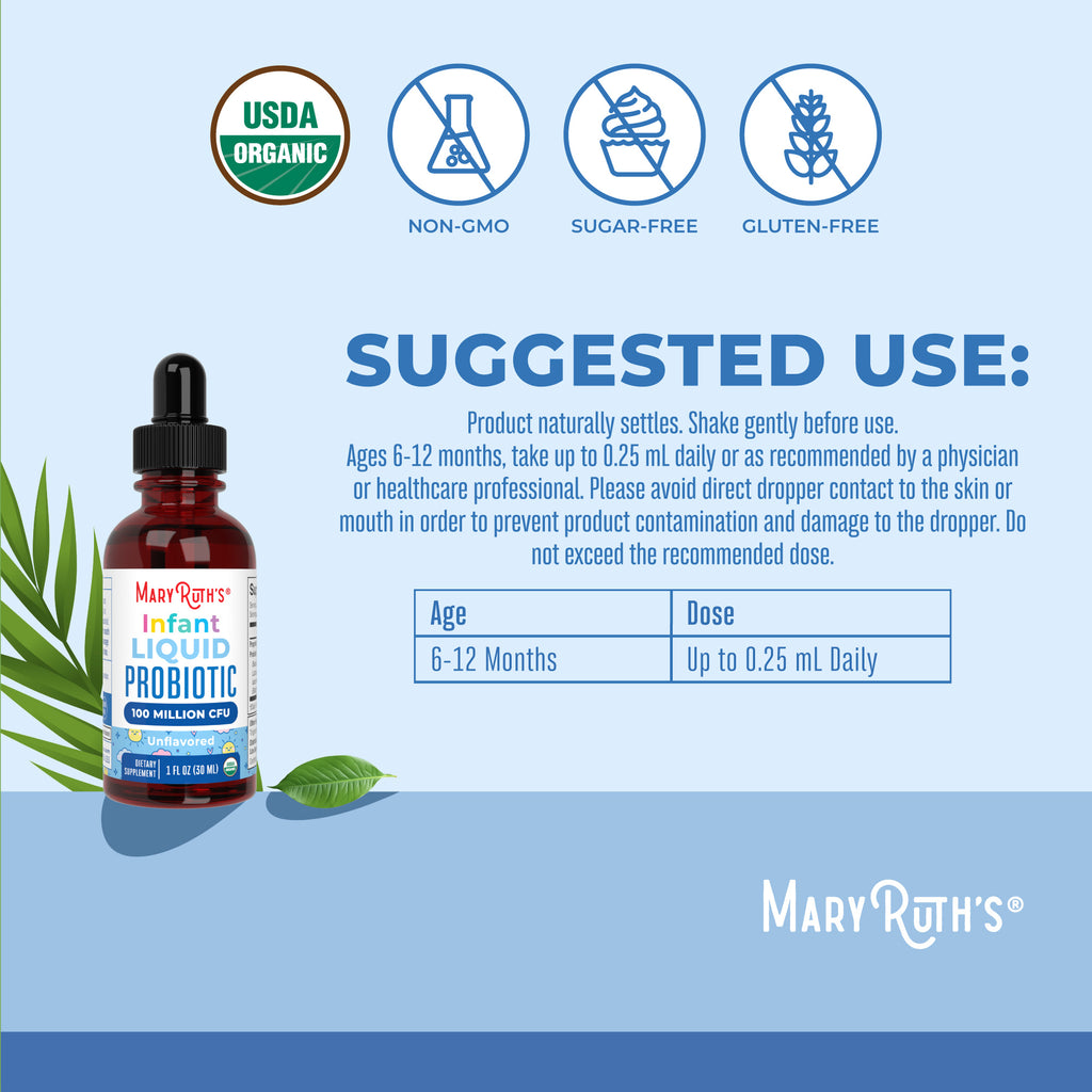 Organic Infant Liquid Probiotic Suggested Use