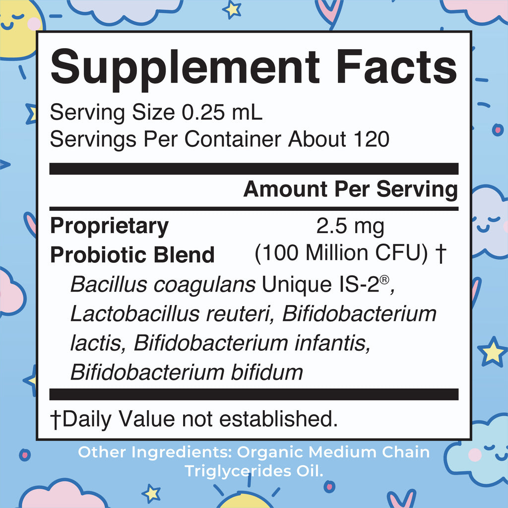 Organic Infant Liquid Probiotic Supplement Facts