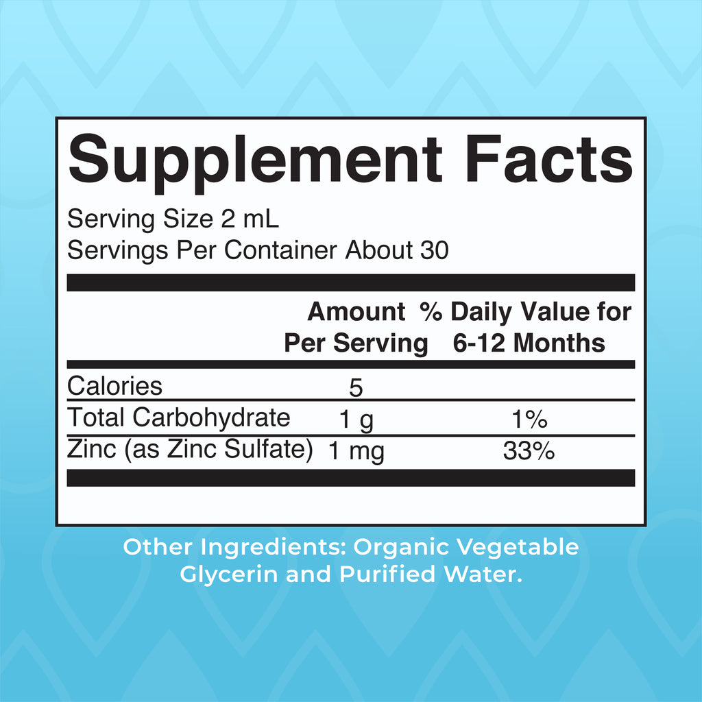 Organic Infant Liquid Zinc Supplement Facts