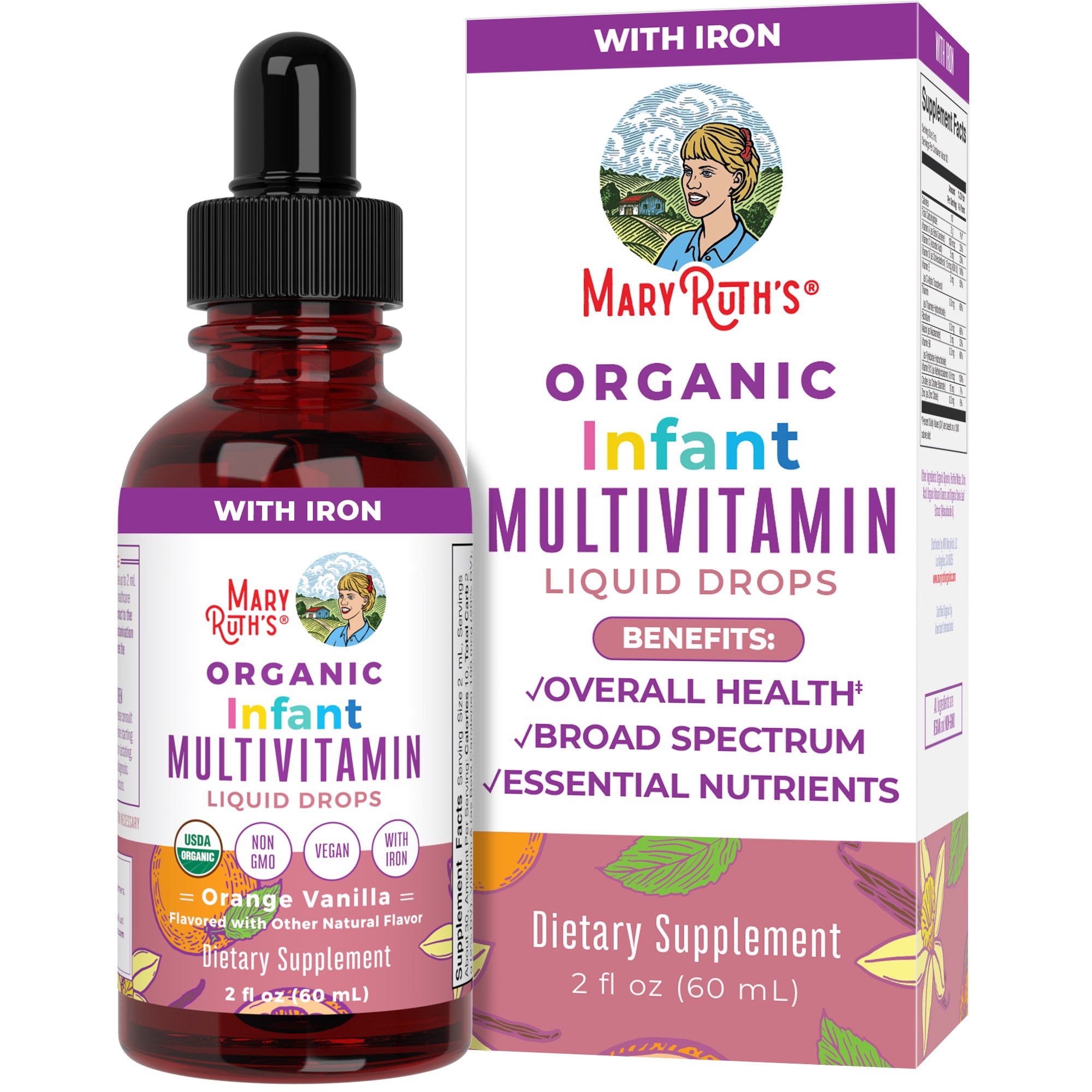Organic Infant Multivitamin with Iron Liquid Drops – MaryRuth Organics