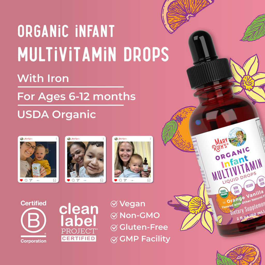 Organic Infant Multivitamin with Iron Liquid Drops 8