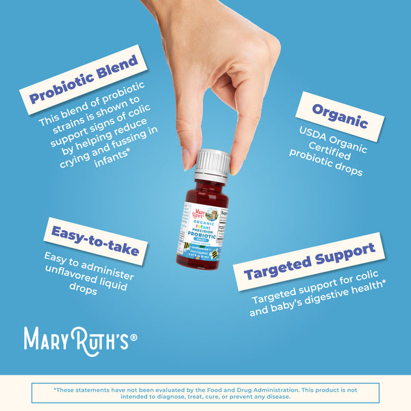 Mother Ruth Drops Organic Infant Precision Probiotic Colic Liquid Drops – MaryRuth Organics