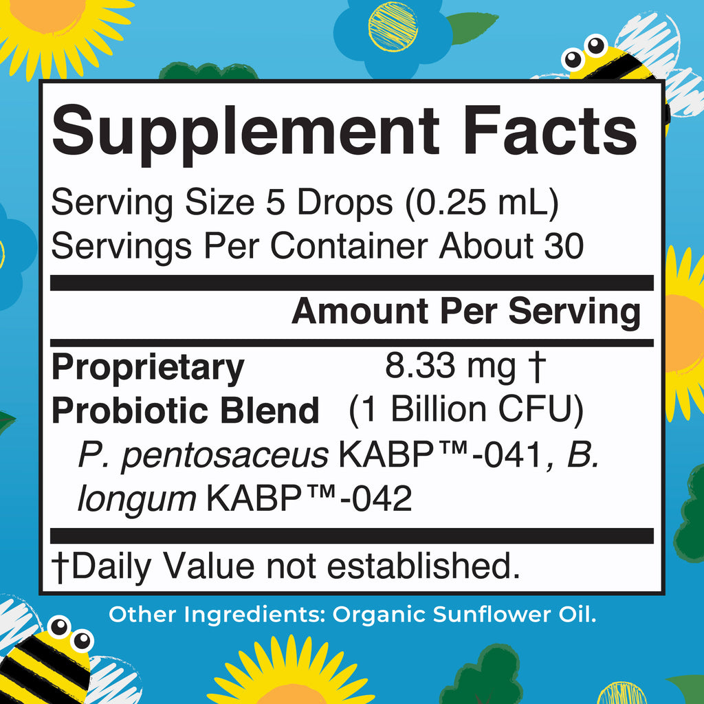 Organic Infant Precision Probiotic Colic Liquid Drops Supplement Facts