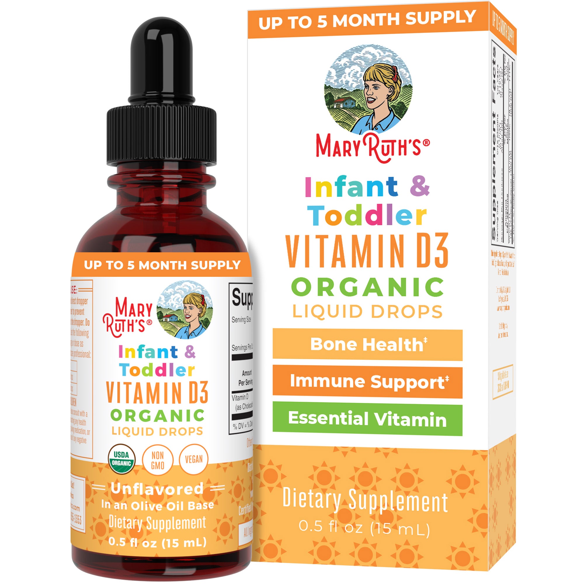 Infant & Toddler Vitamin D3 Organic Liquid Drops