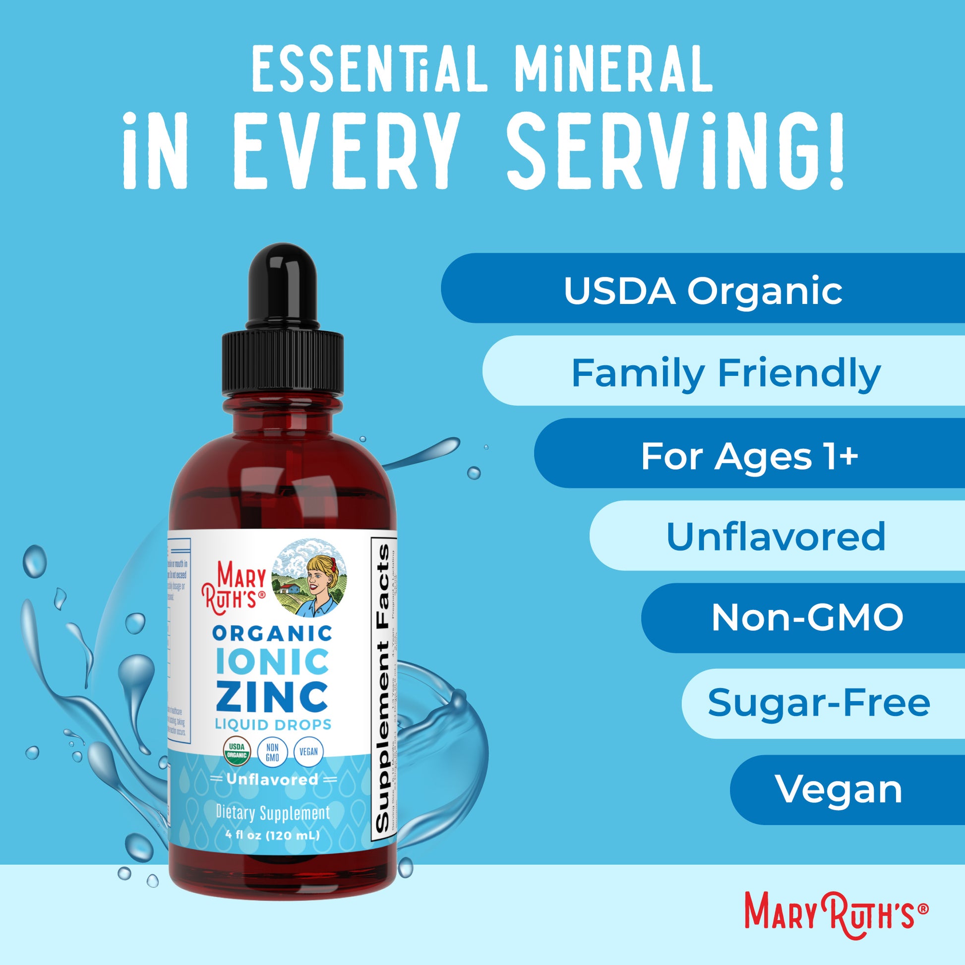 Organic Ionic Zinc Liquid Drops Ingredients