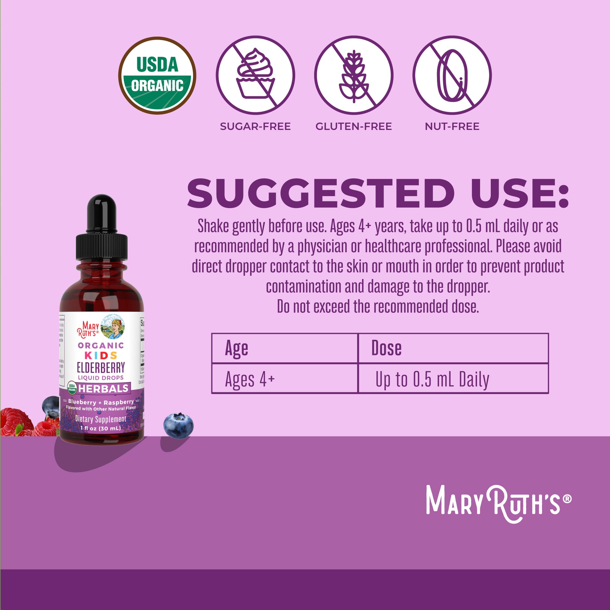 Organic Kids Elderberry Liquid Drops