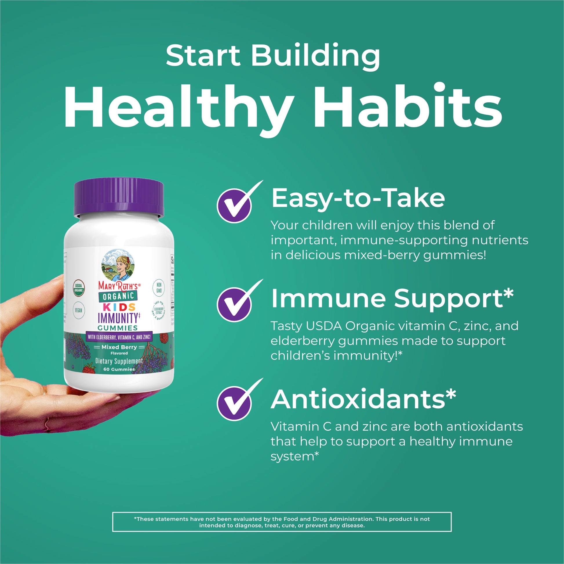 Organic Kids Immunity Gummies Healthy Habits