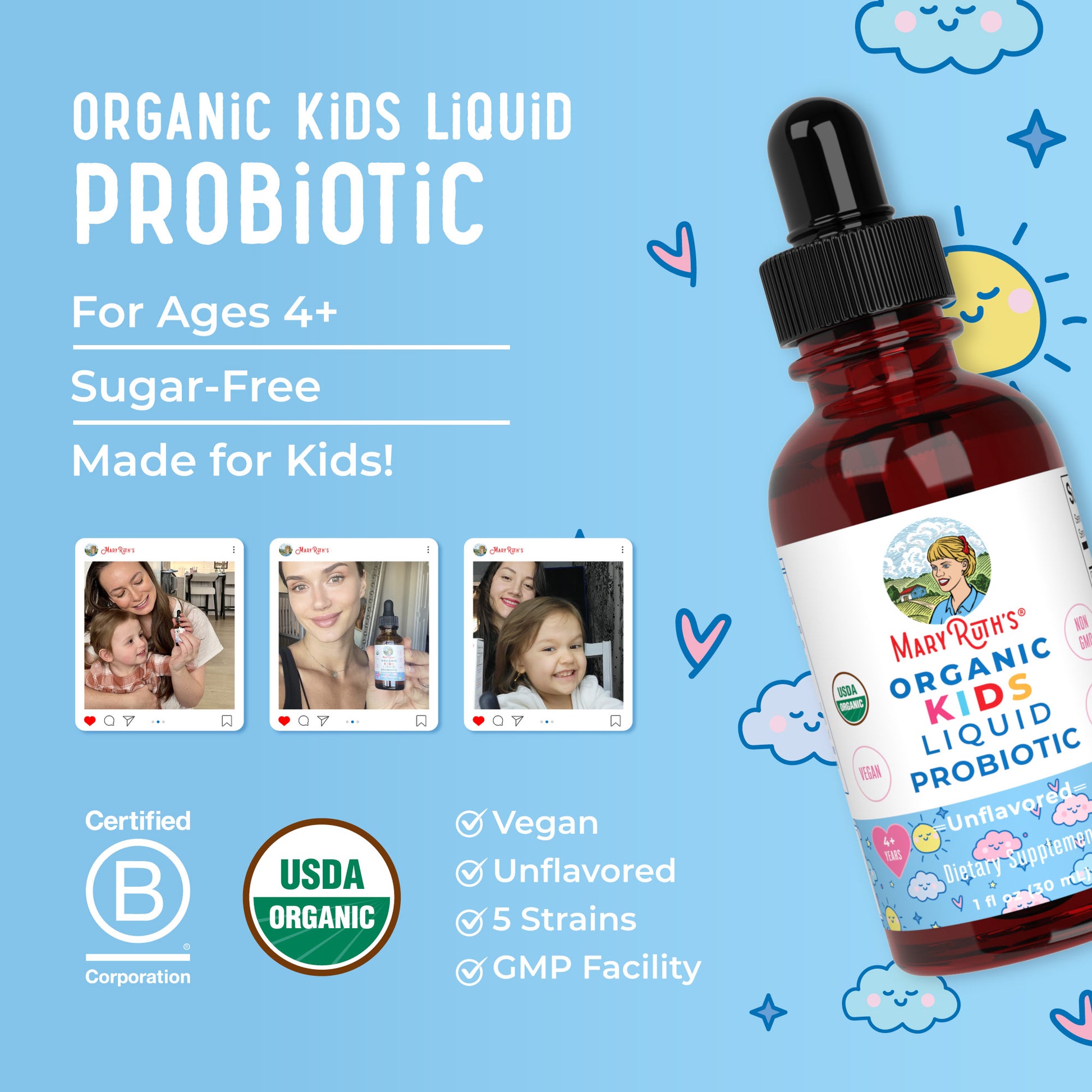 Organic Kids Liquid Probiotic 8
