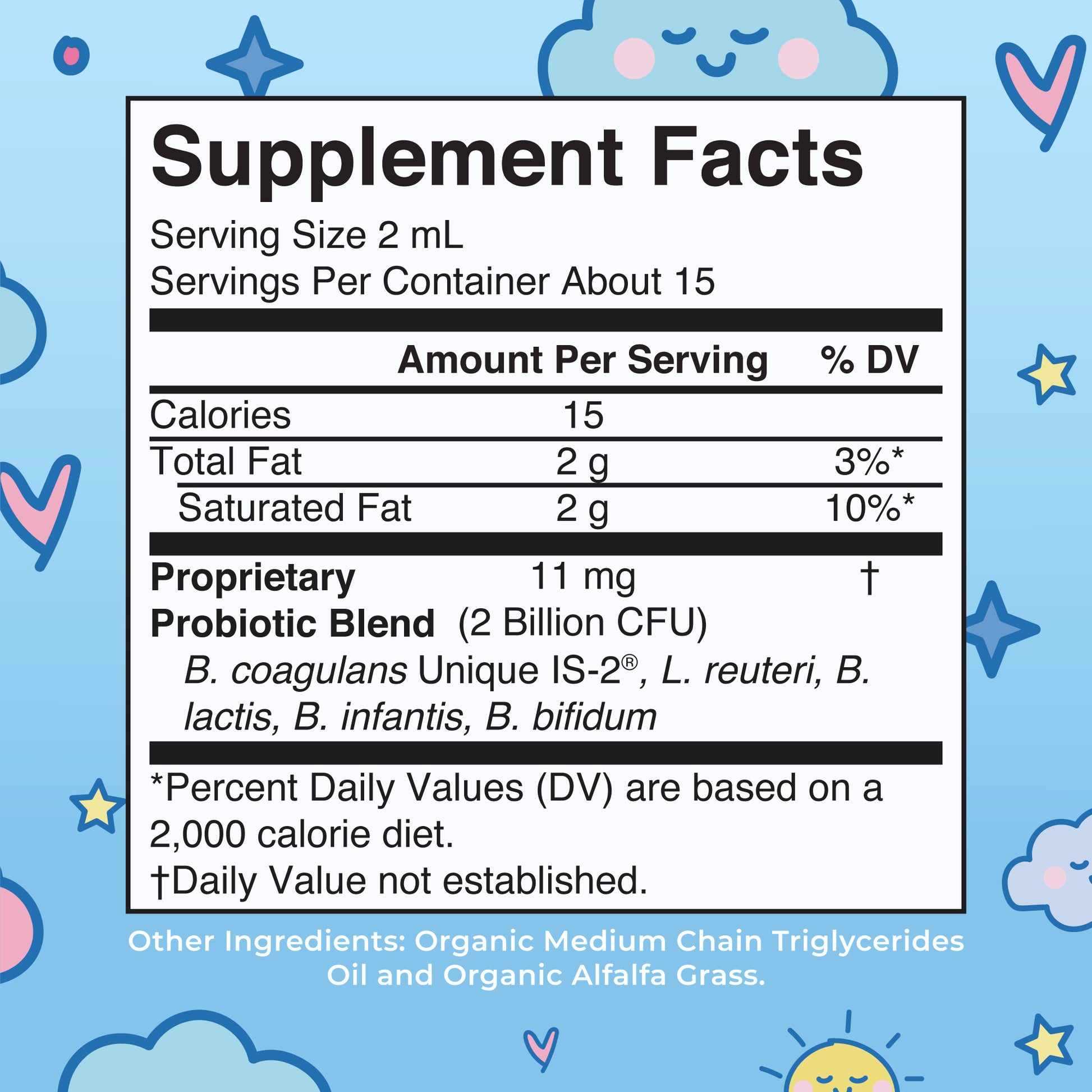 Organic Kids Liquid Probiotic Supplement Facts
