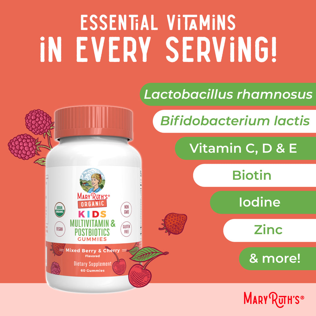 Organic Kids Multivitamin + Postbiotics Gummies Ingredients