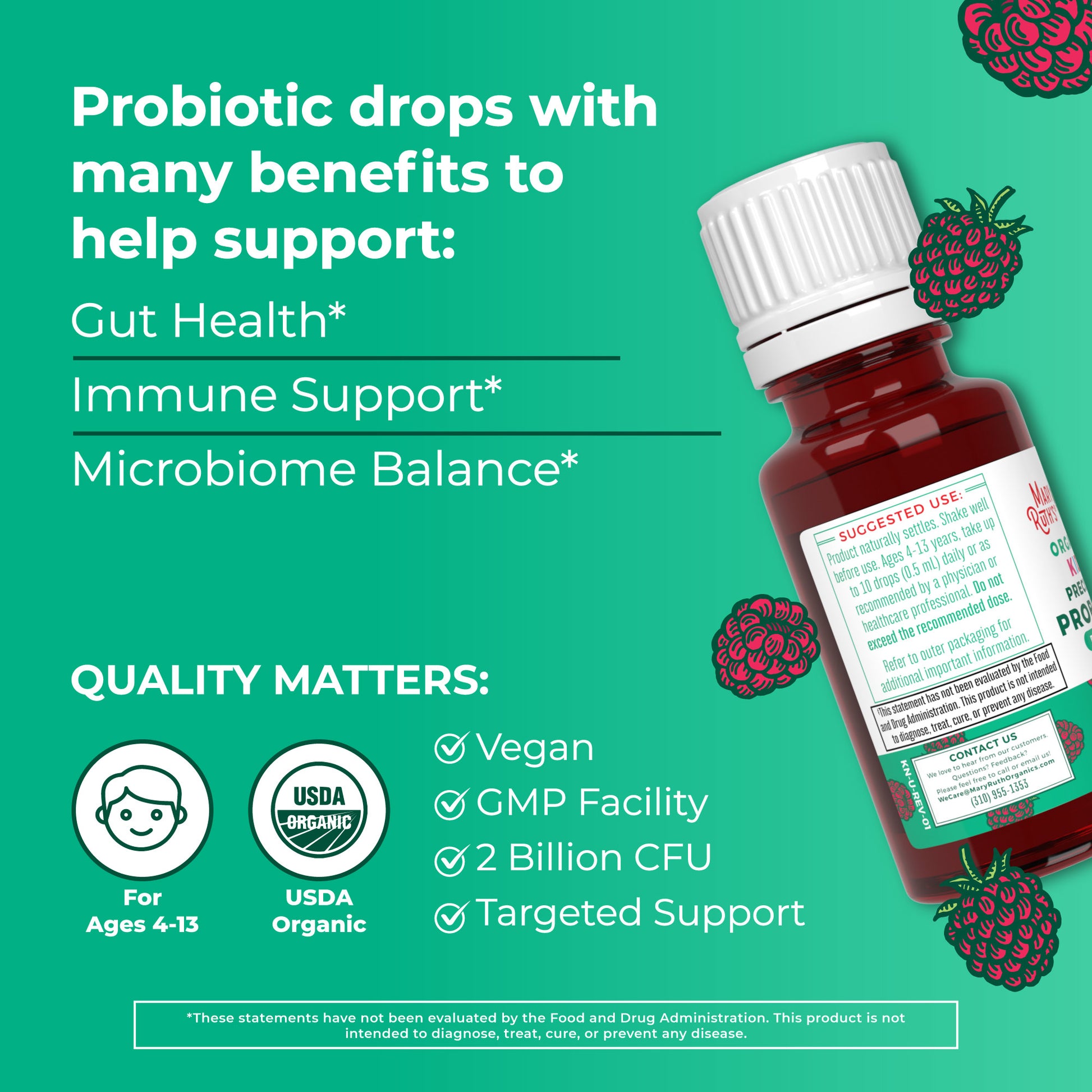 Organic Kids Precision Probiotic Digestive Liquid Drops Benefits 2