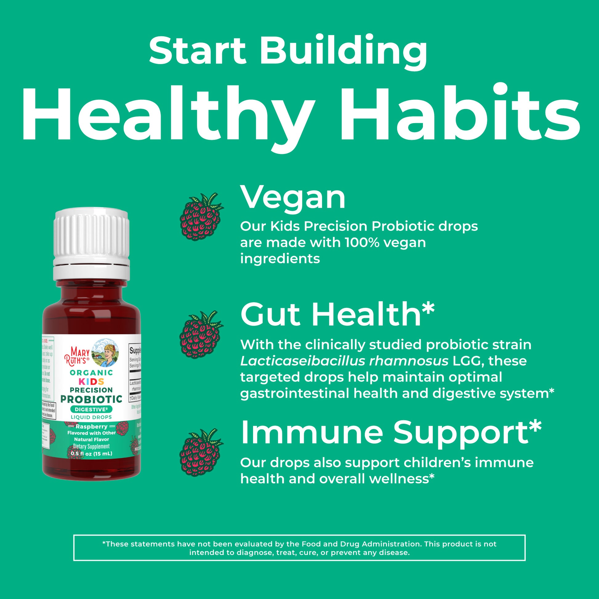 Organic Kids Precision Probiotic Digestive Liquid Drops Healthy Habits