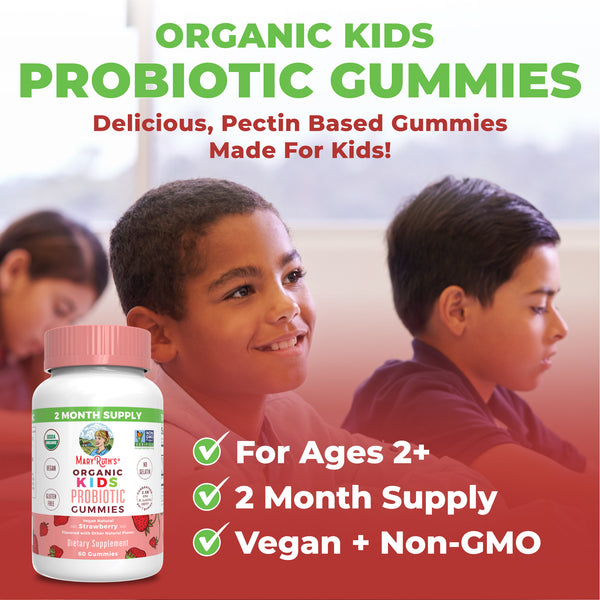 MaryRuth Organic Kids Probiotic Gummies Strawberry Flavor Product Overview