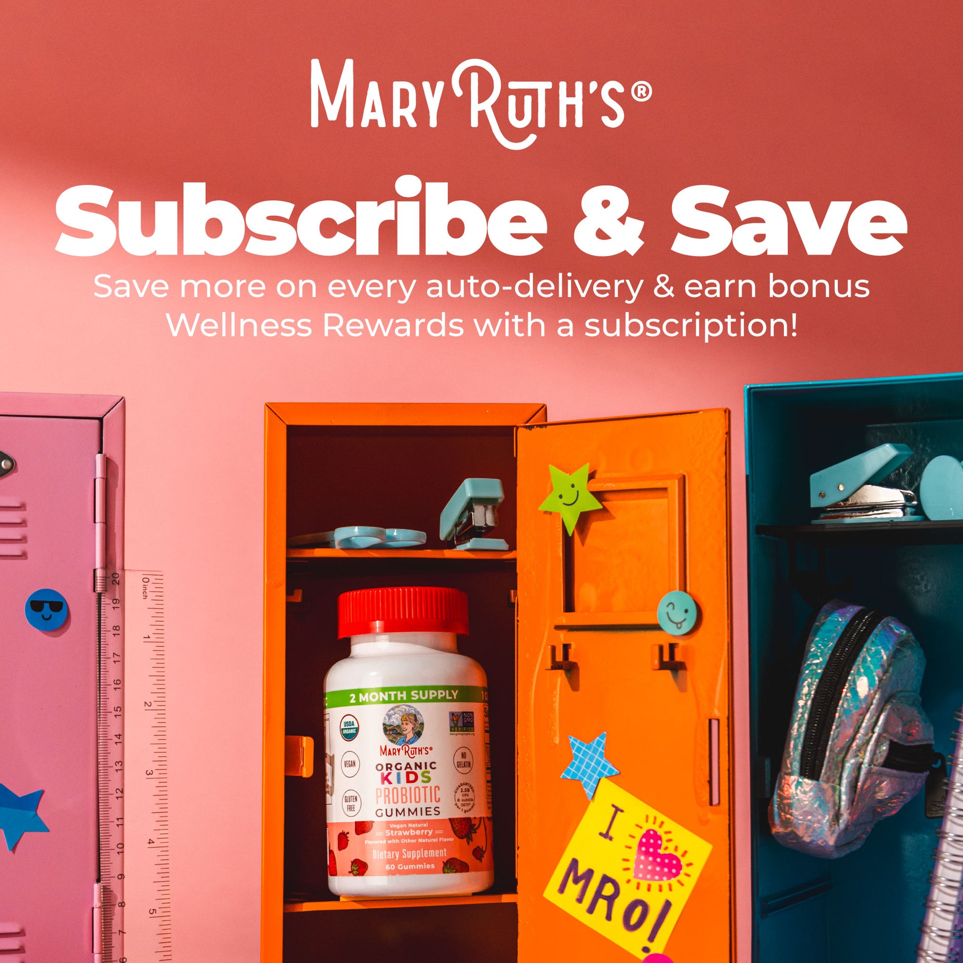 Organic Kids Probiotic Gummies Strawberry 60ct Subscribe & Save