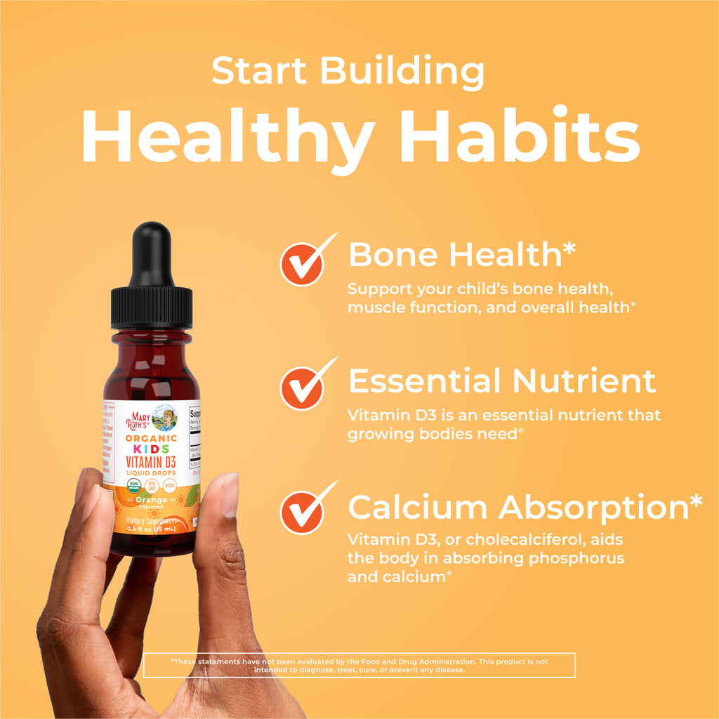 Organic Kids Vitamin D3 Liquid Drops Healthy Habits