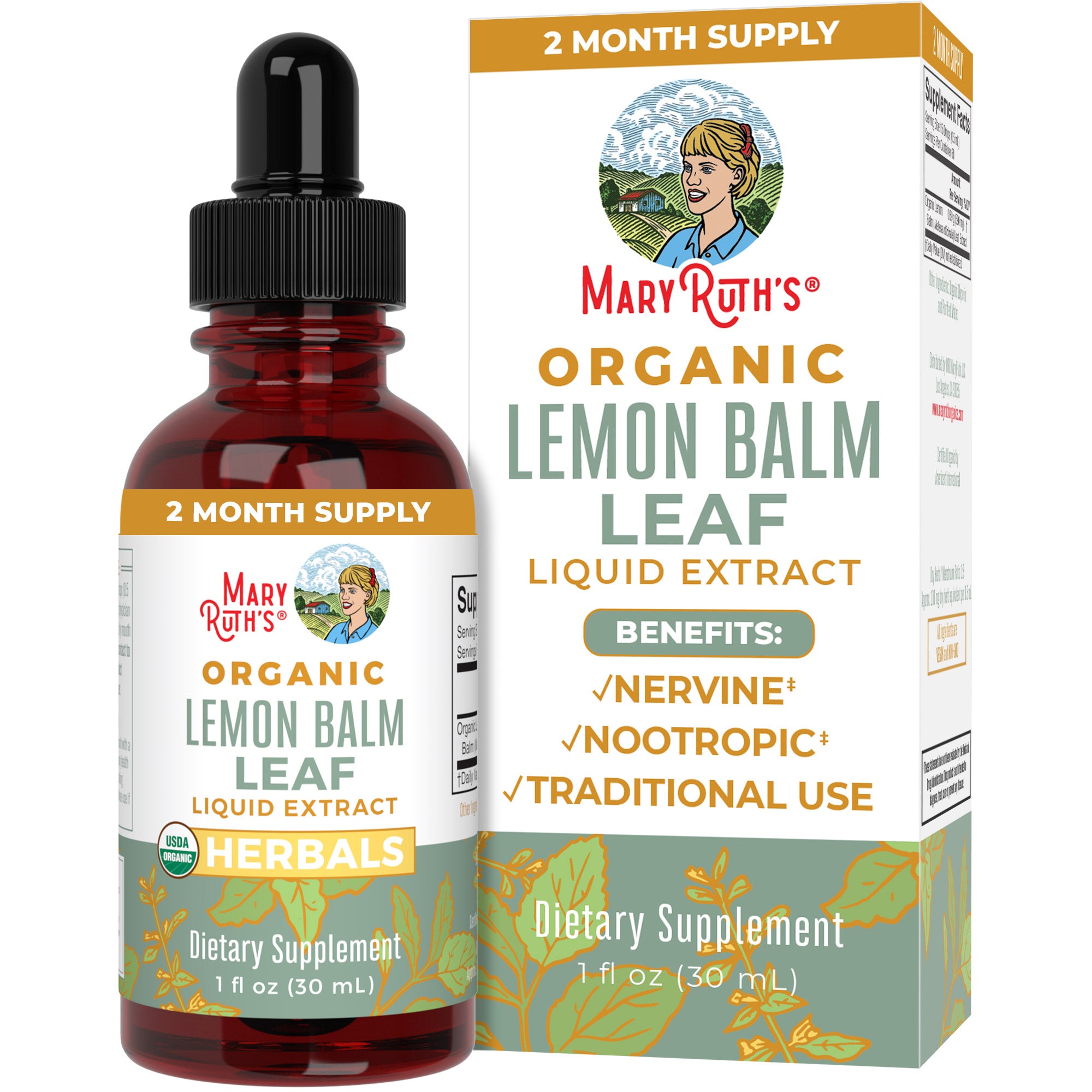 Organic Lemon Balm Leaf Liquid Drops