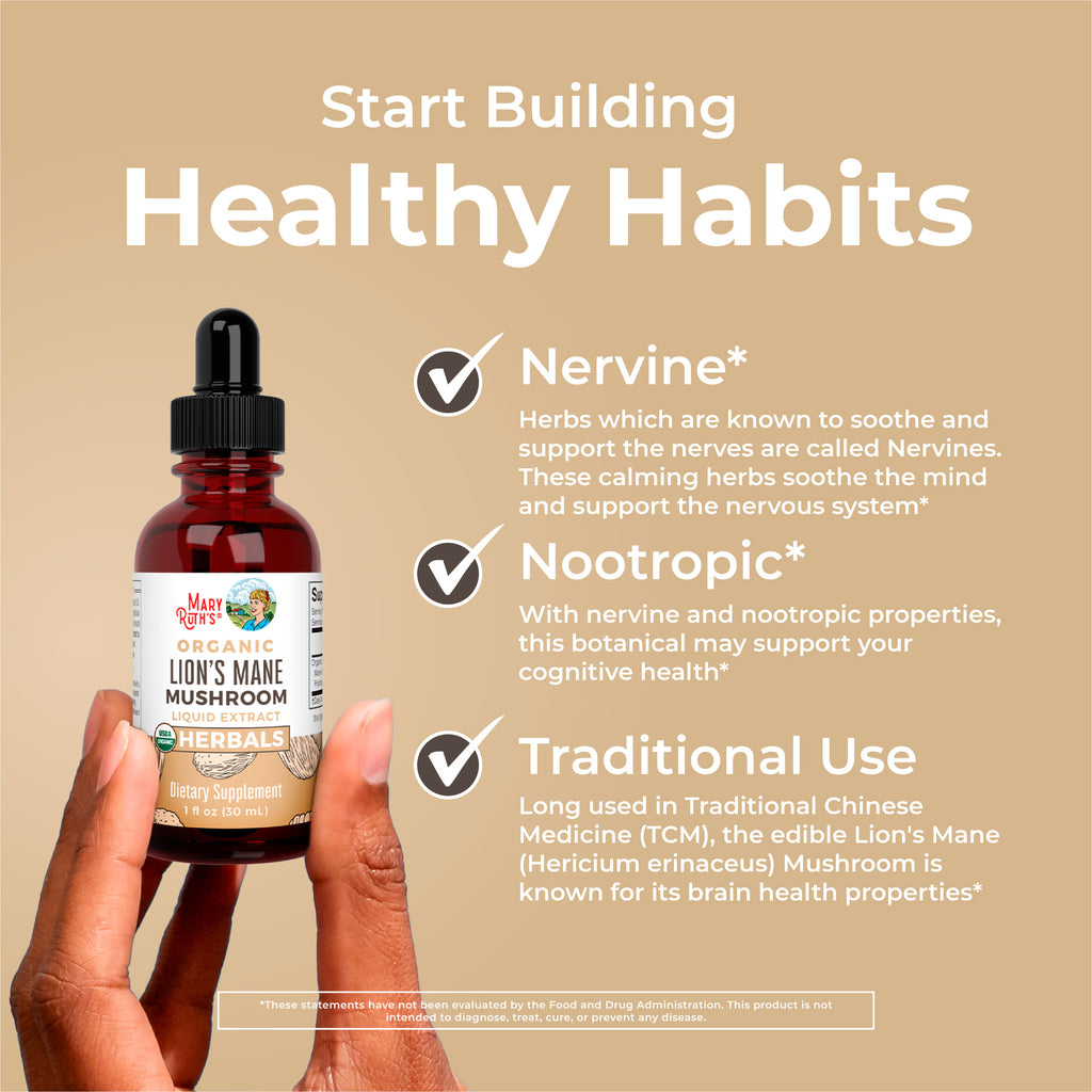 Organic Lion’s Mane Liquid Drops Healthy Habits