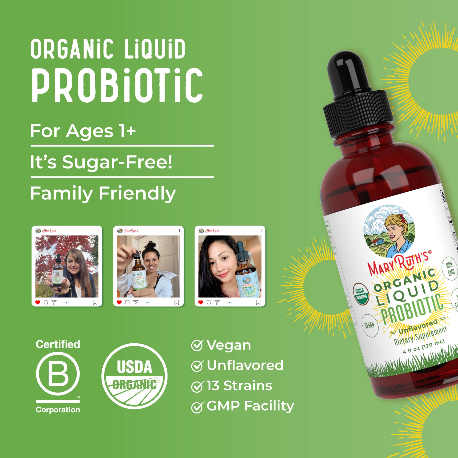 Organic Liquid Probiotic 4oz Lifestyle Bottle