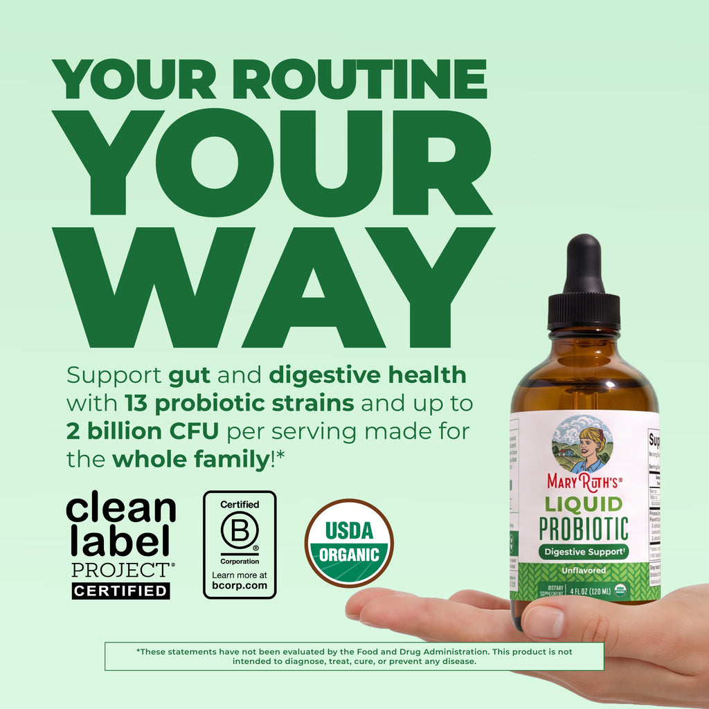 Organic Liquid Probiotic Unflavored 4oz Your Routine Your Way