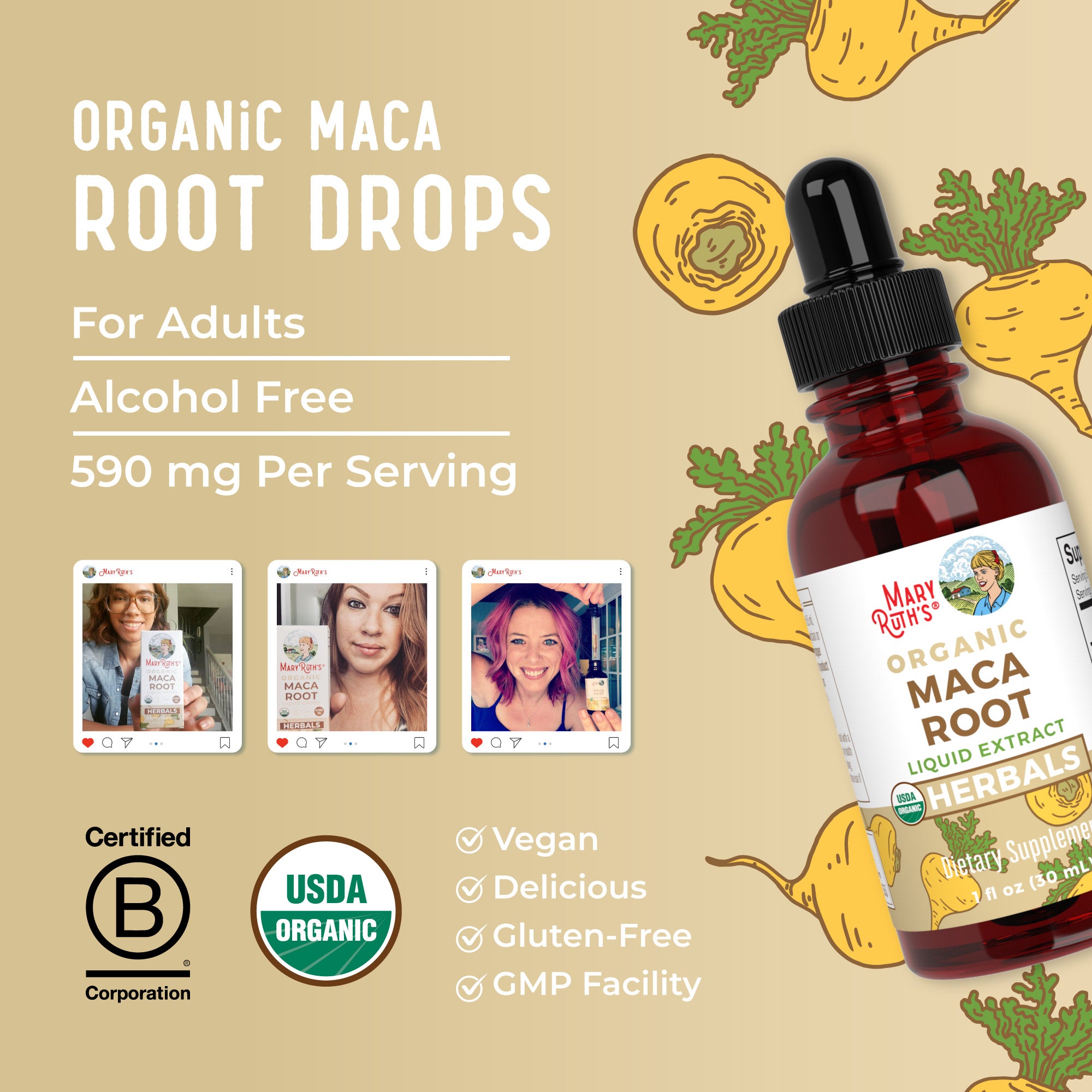 Maca Root Drops With Ashwagandha, Fenugreek, Beet Root & L-Arginine – 60ml Herbal Supplement