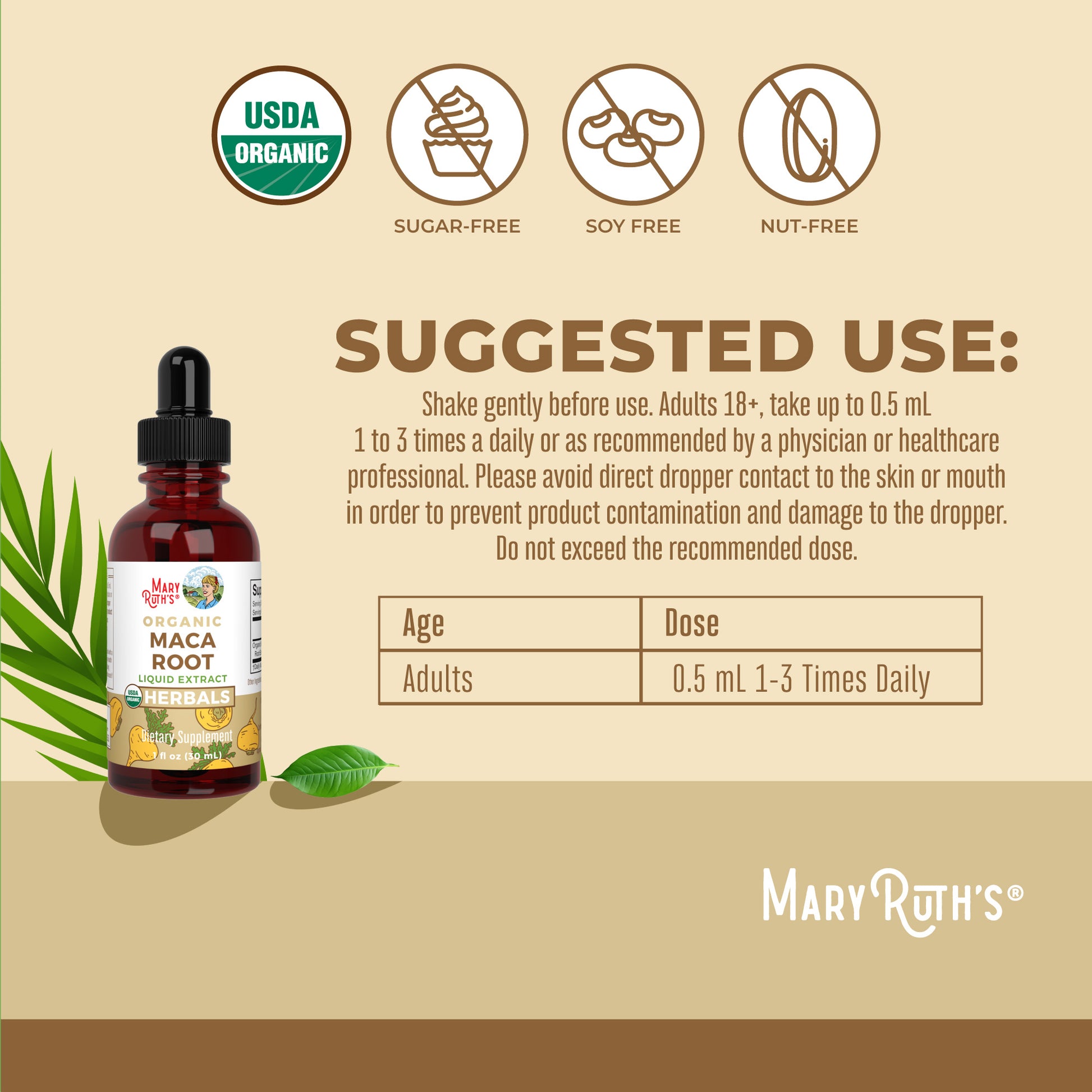 Organic Maca Root Liquid Drops Suggested Use