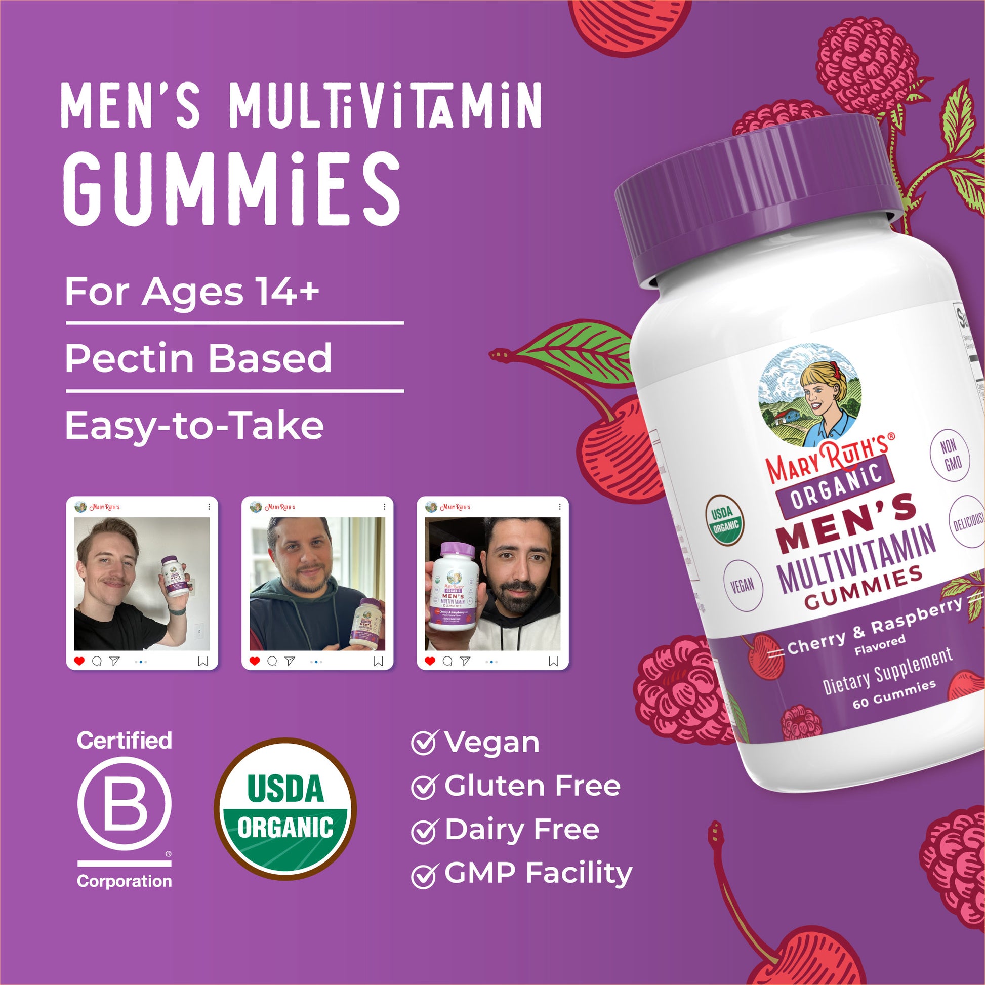 Organic Men’s Multivitamin Gummies Lifestyle Bottle