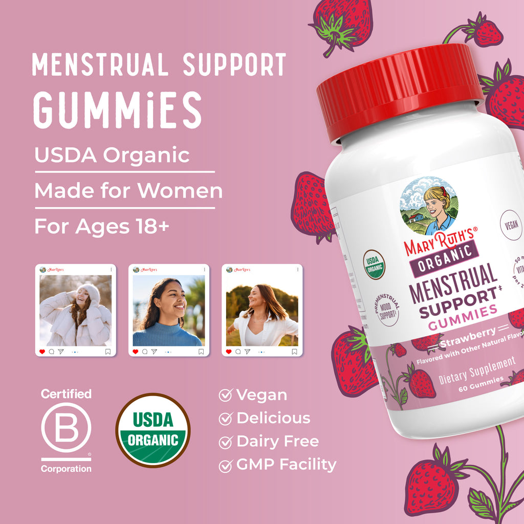 Organic Menstrual Support Gummies Lifestyle Bottle