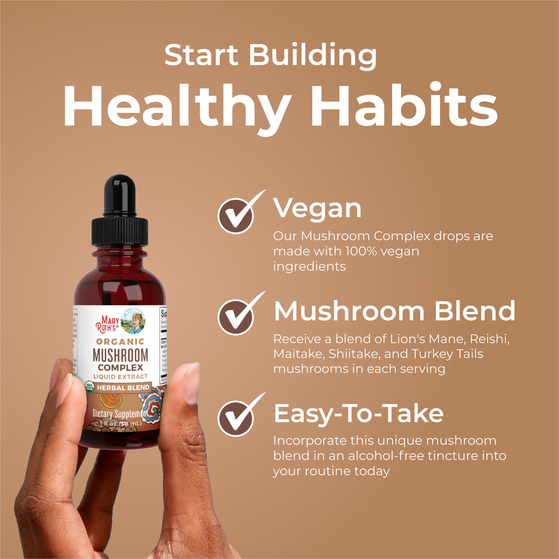 Organic Mushroom Complex Liquid Drops Healthy Habits