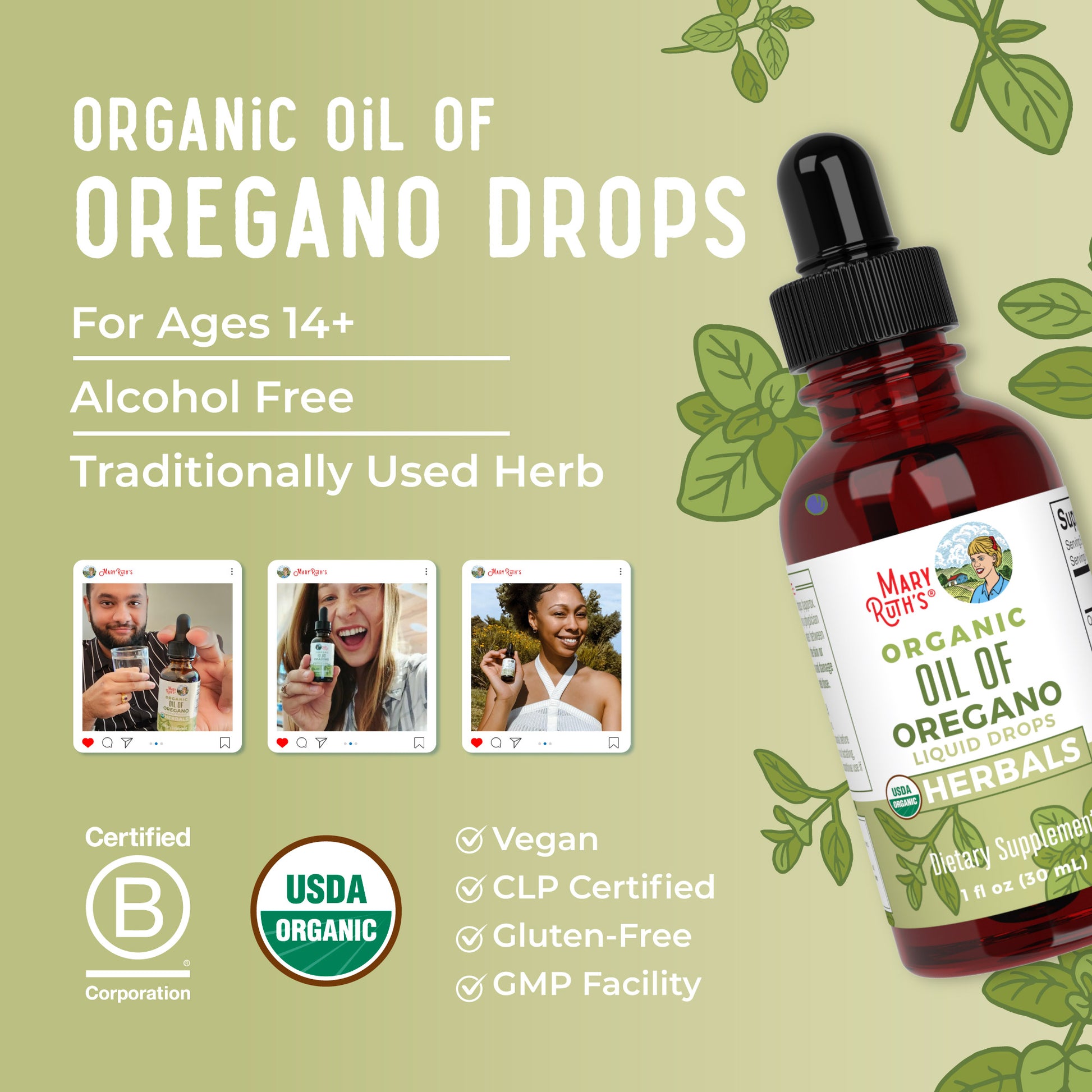 Organic Oil of Oregano Liquid Drops Lifestyle Bottle