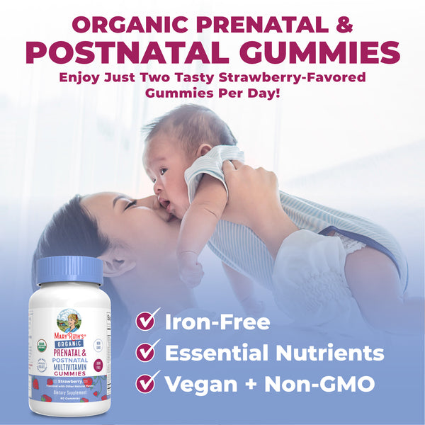 Organic Prenatal & Postnatal Multivitamin Gummies MaryRuth Organics