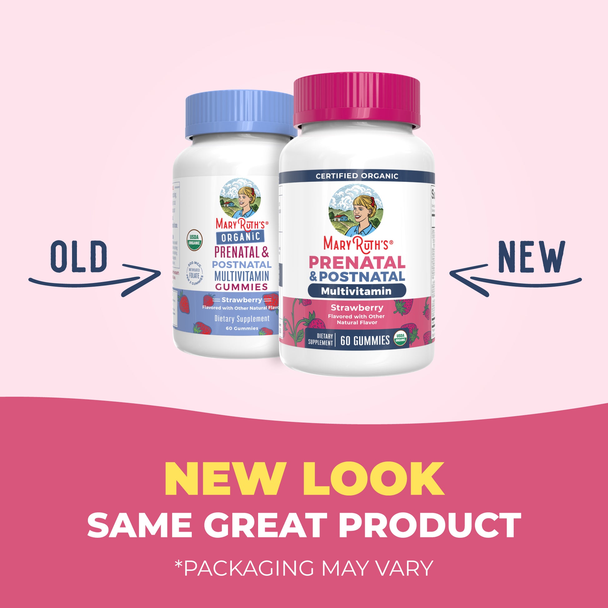 Organic Prenatal & Postnatal Multivitamin Gummies New look bottle