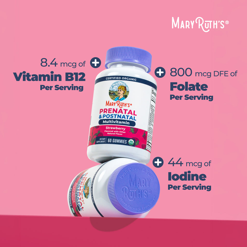 Organic Prenatal Postnatal Multivitamin Gummies Strawberry 60ct Benefits
