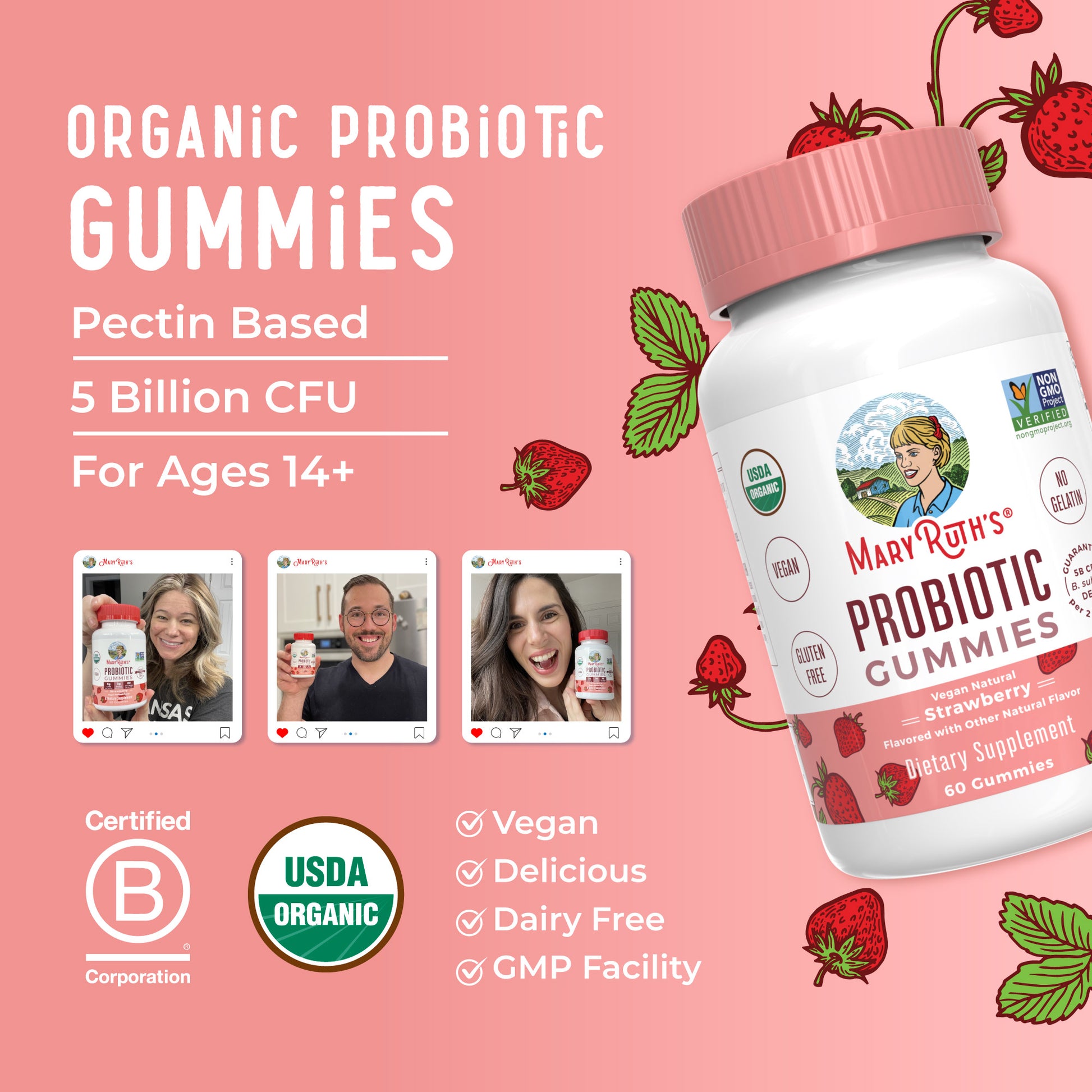 Organic Probiotic Gummies Lifestyle Bottle