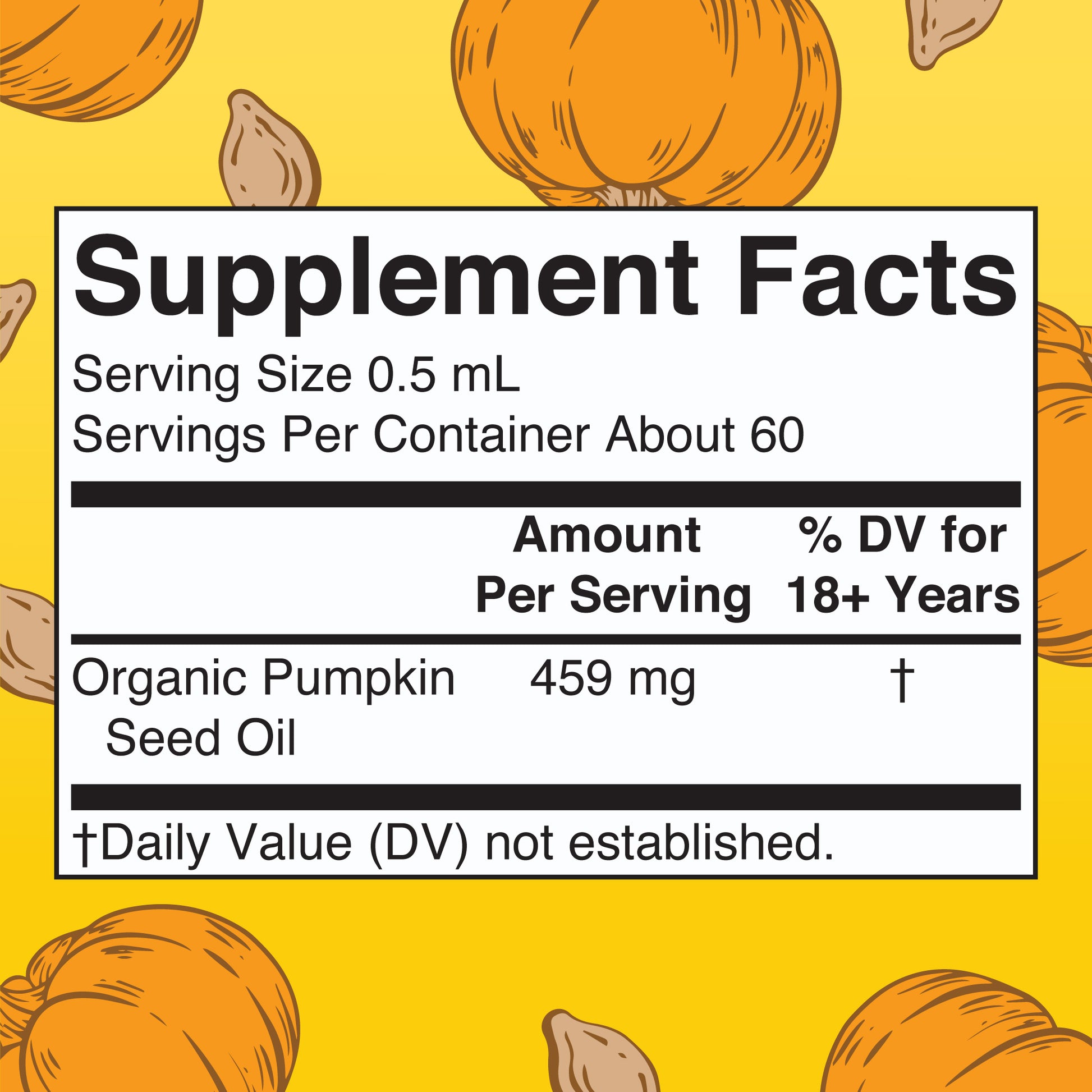 Organic Pumpkin Seed Oil Liquid Drops Supplement Facts