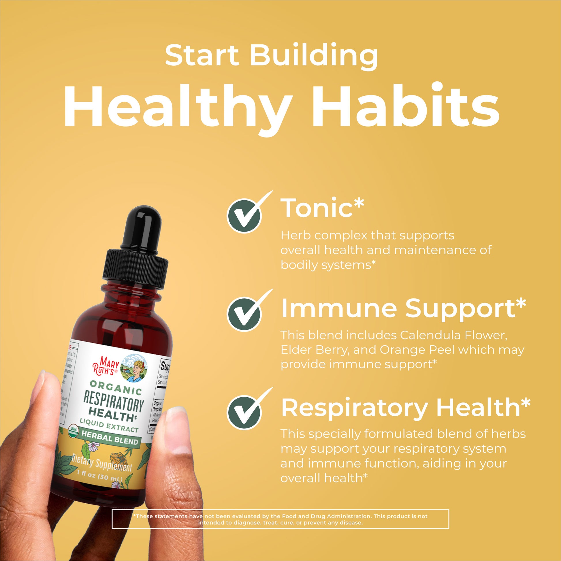 Organic Respiratory Health Herbal Blend Liquid Drops